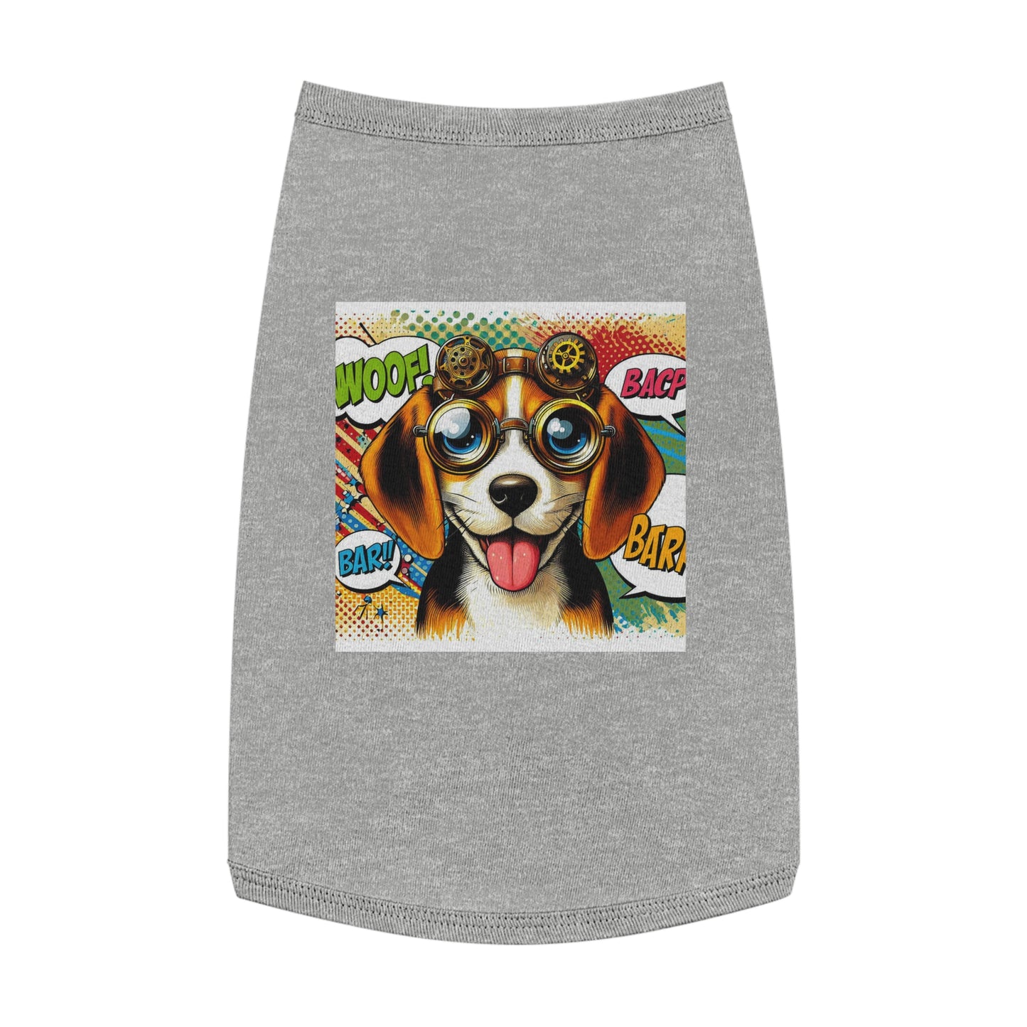 Pet Tank Top Wacky Beagle Steampunk Pop Art Dog Pets Printify L Heather 