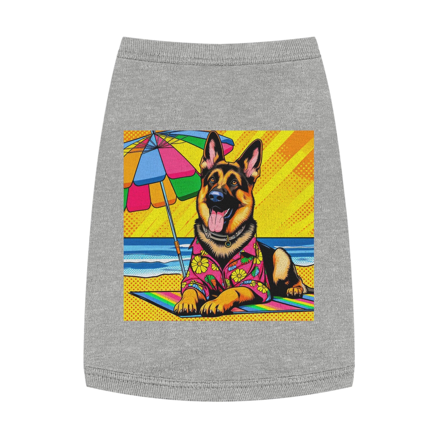 Pet Tank Top German Shepherd vacation Pets Printify M Heather