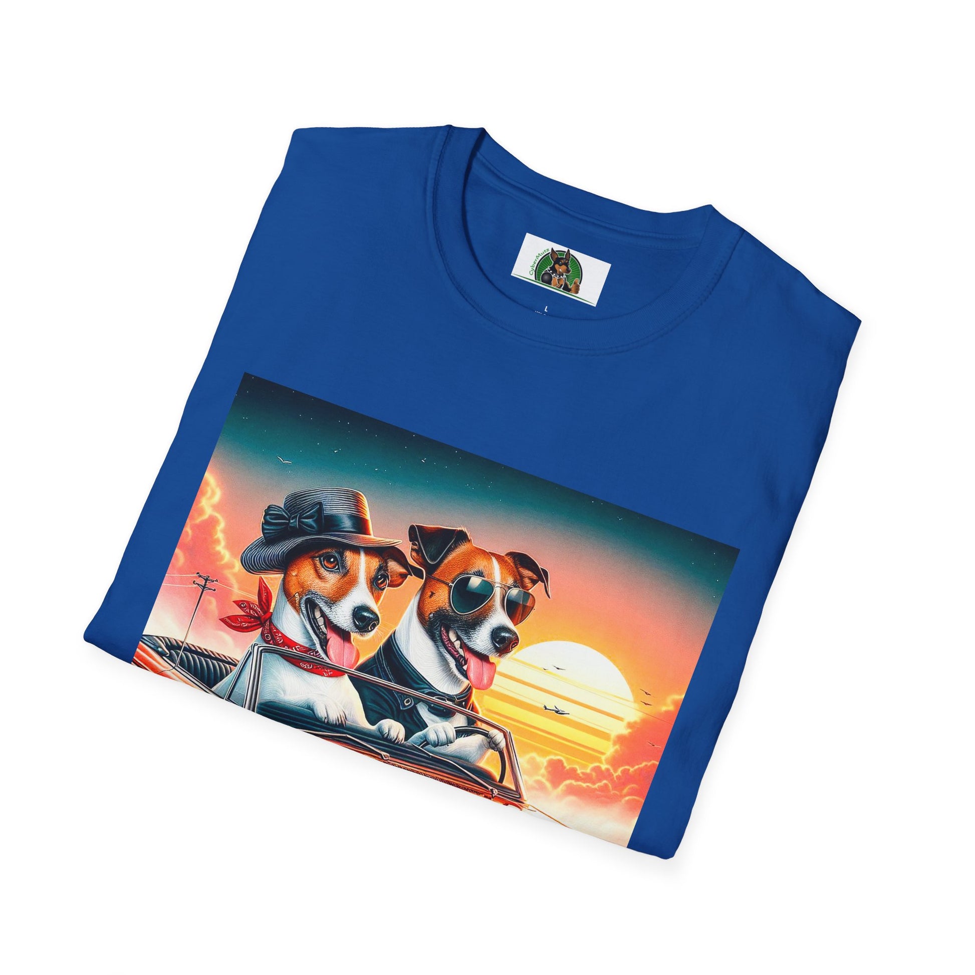 Wacky Jack Russell Couple In Car T-Shirt Printify
