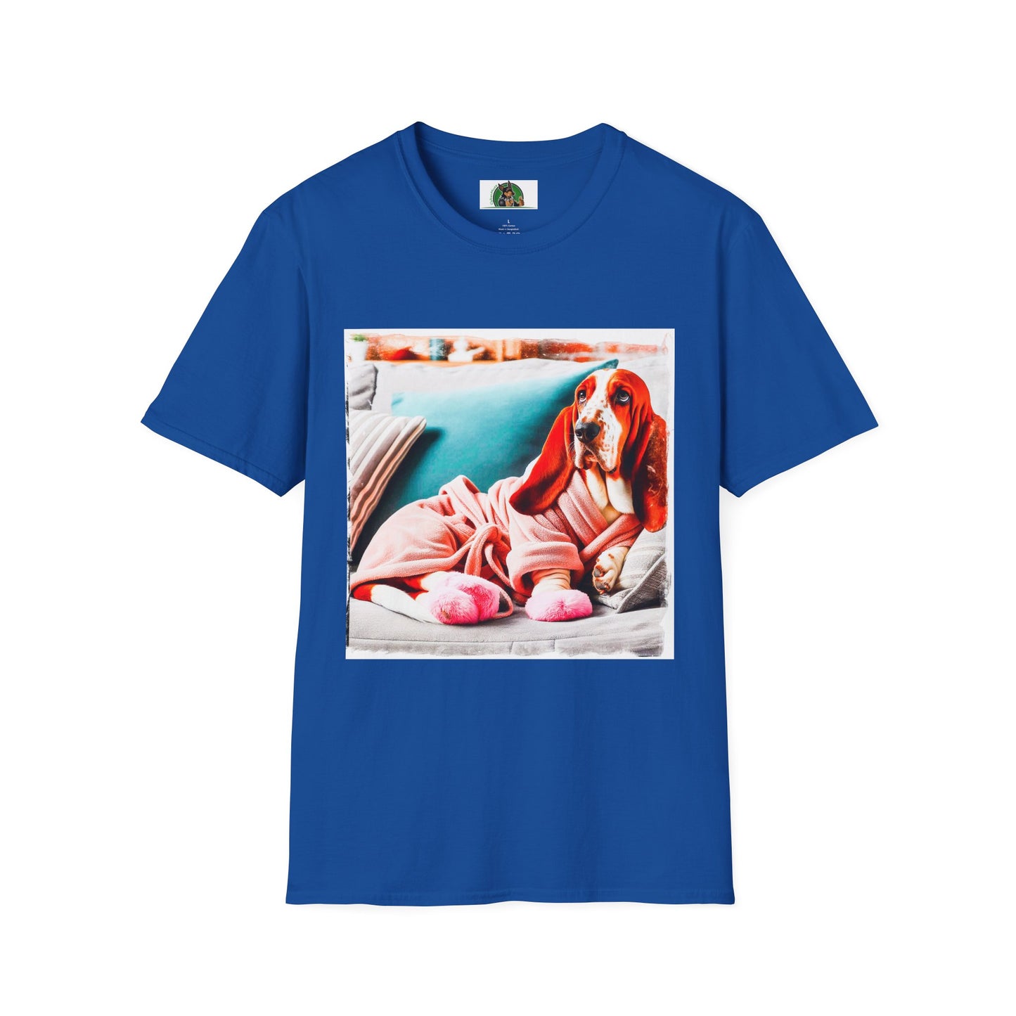 Basset Hound In Bath Robe Pic T-Shirt Printify XS Royal