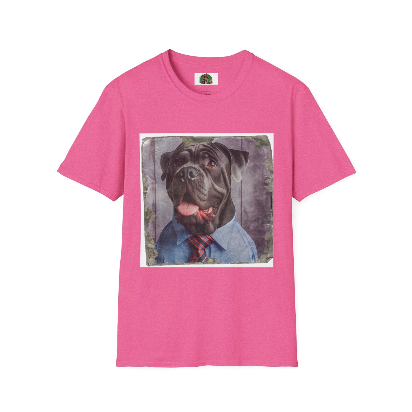 Cane Corso Wearing Suit And Tie TShirt T-Shirt Printify S Heather Heliconia