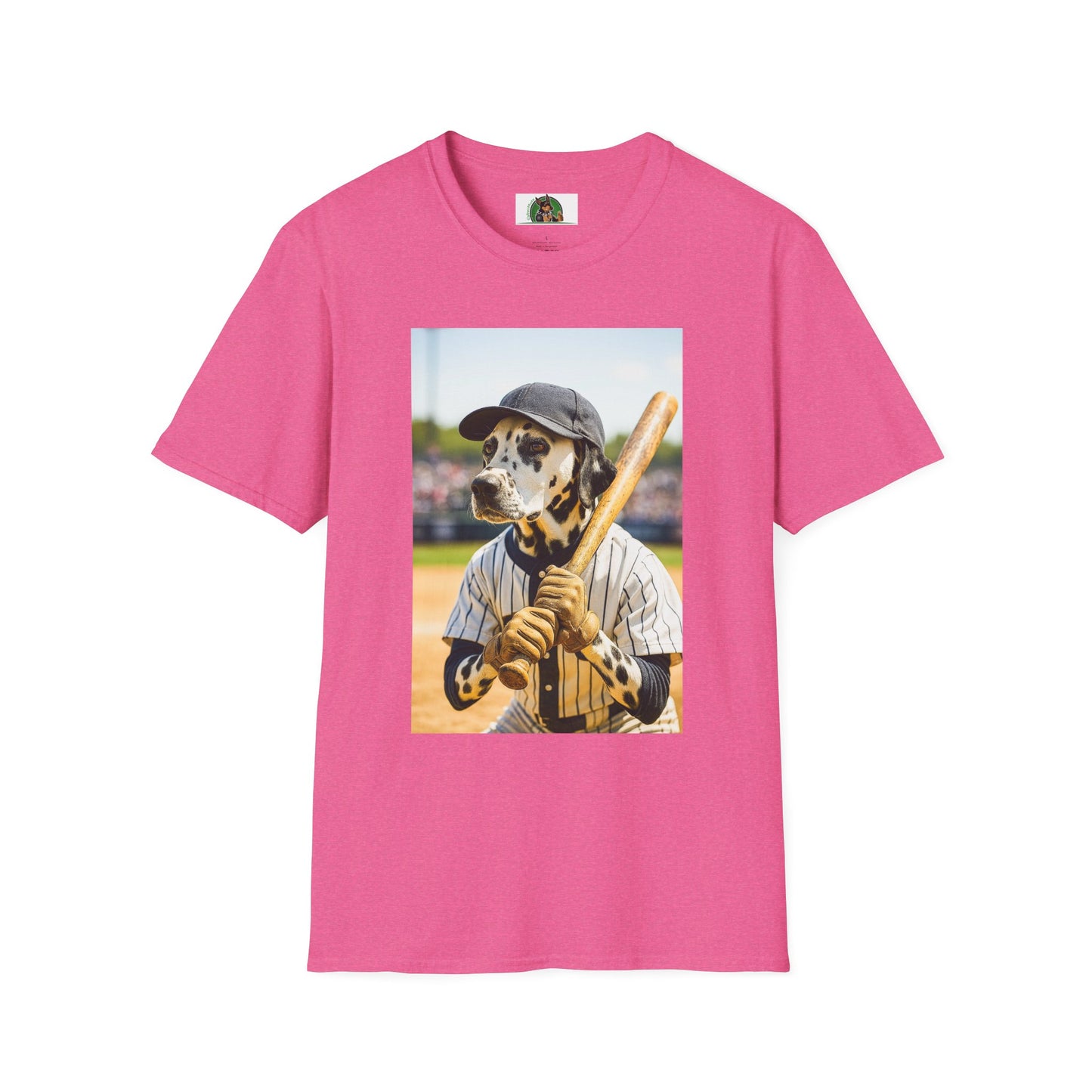 Baseball Dalmatian Sports Unisex T-Shirt T-Shirt Printify Heather Heliconia S