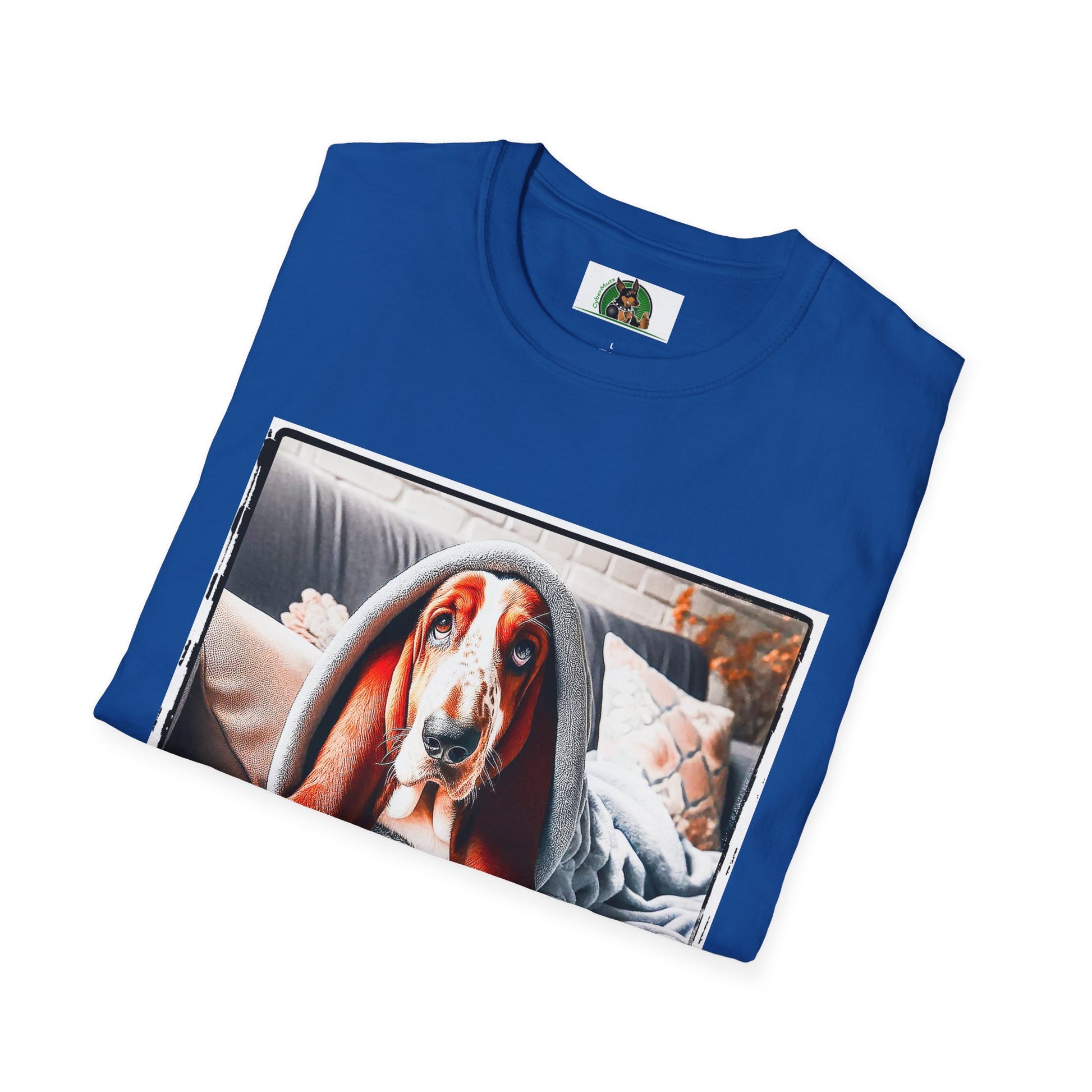 Basset Hound Draped In Blanket T-Shirt Printify
