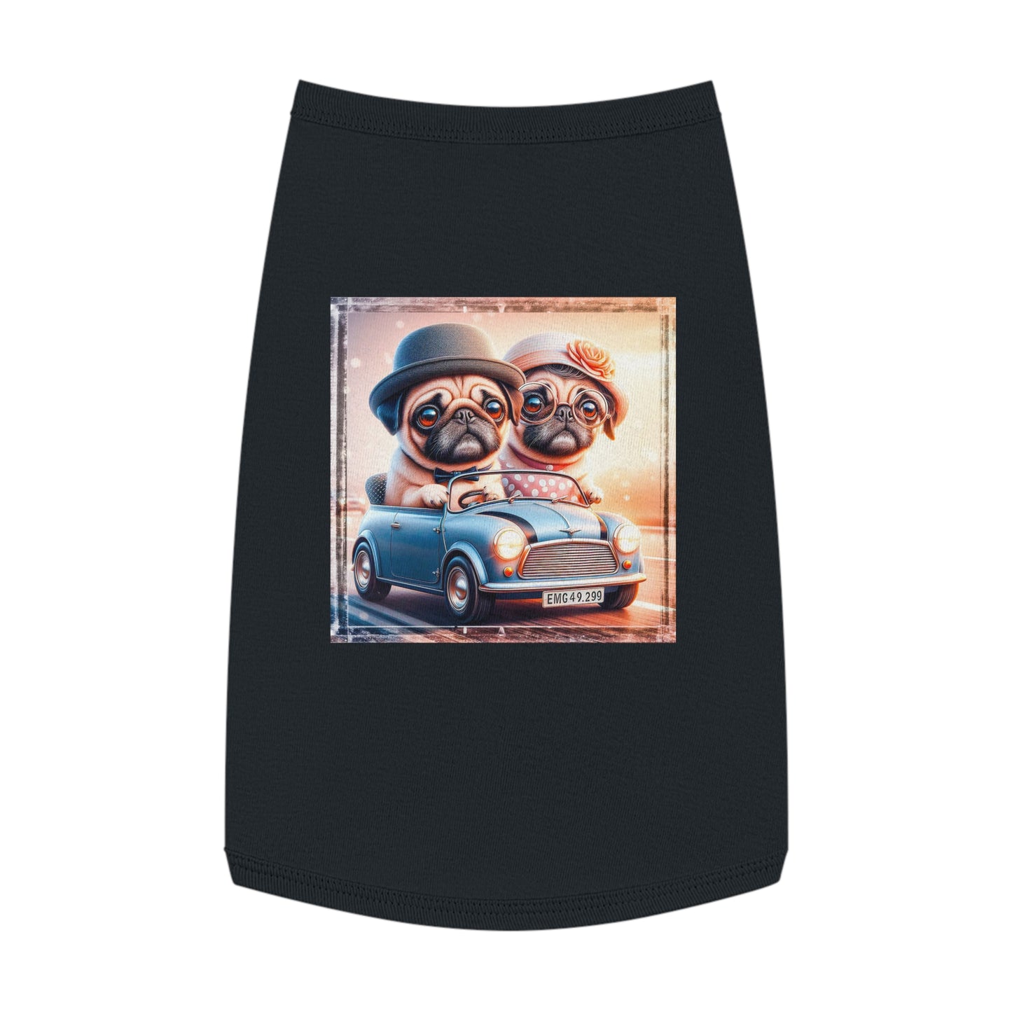 Wacky Pet Tank Top Pug Pets Printify L Black 