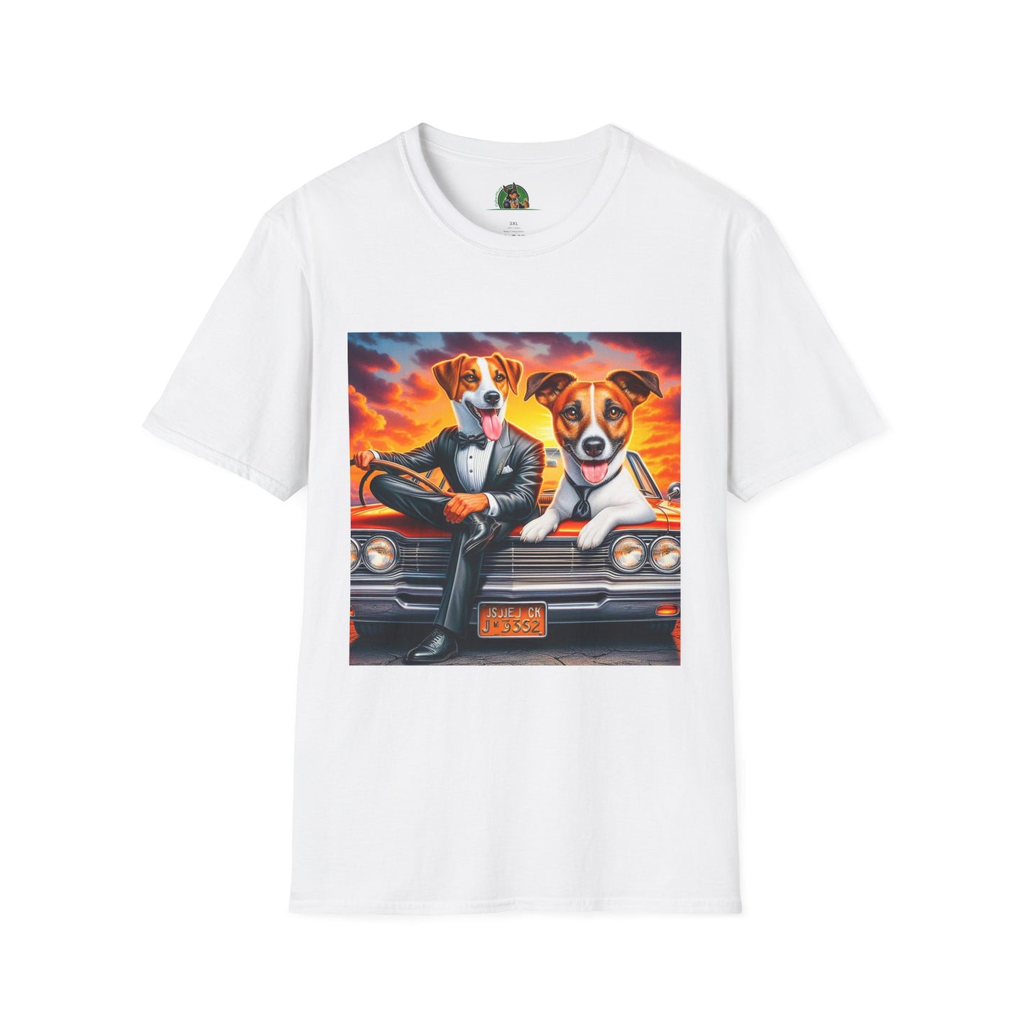 Wacky Jack Russell Cool Driver T-Shirt Printify S White