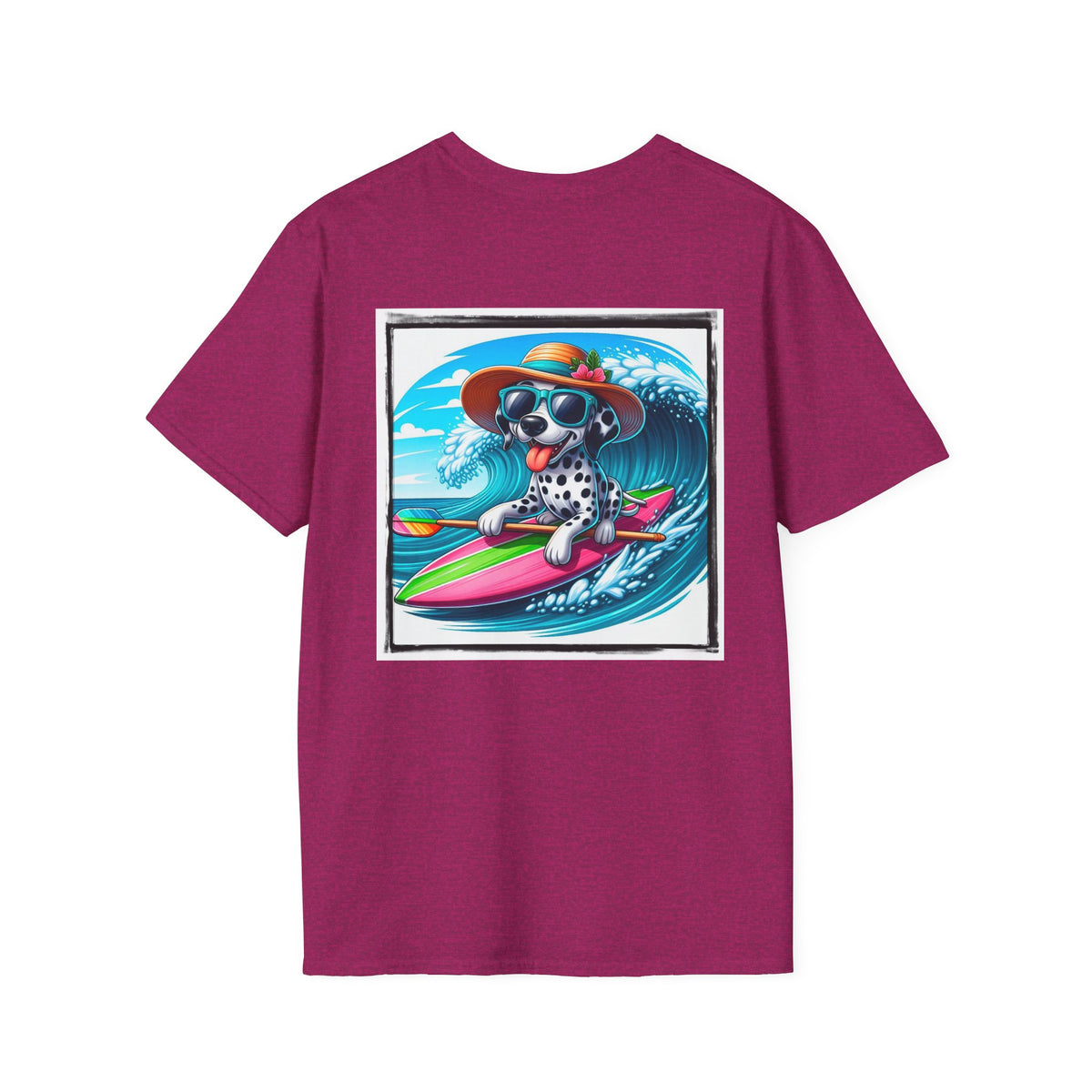 Dalmatian surf day t shirt Back Design