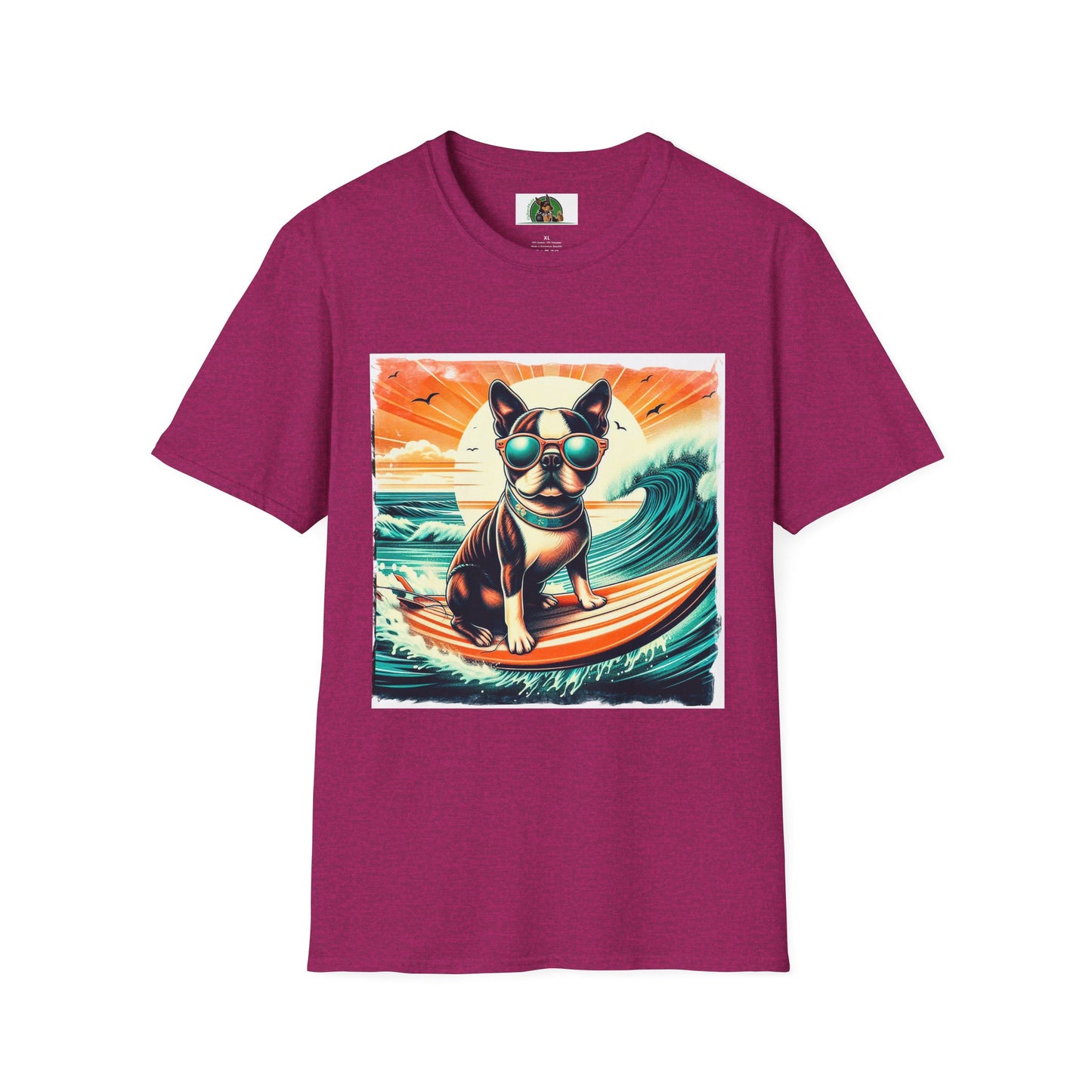 Boston Terrier Sunset Surfer Dog Shirt