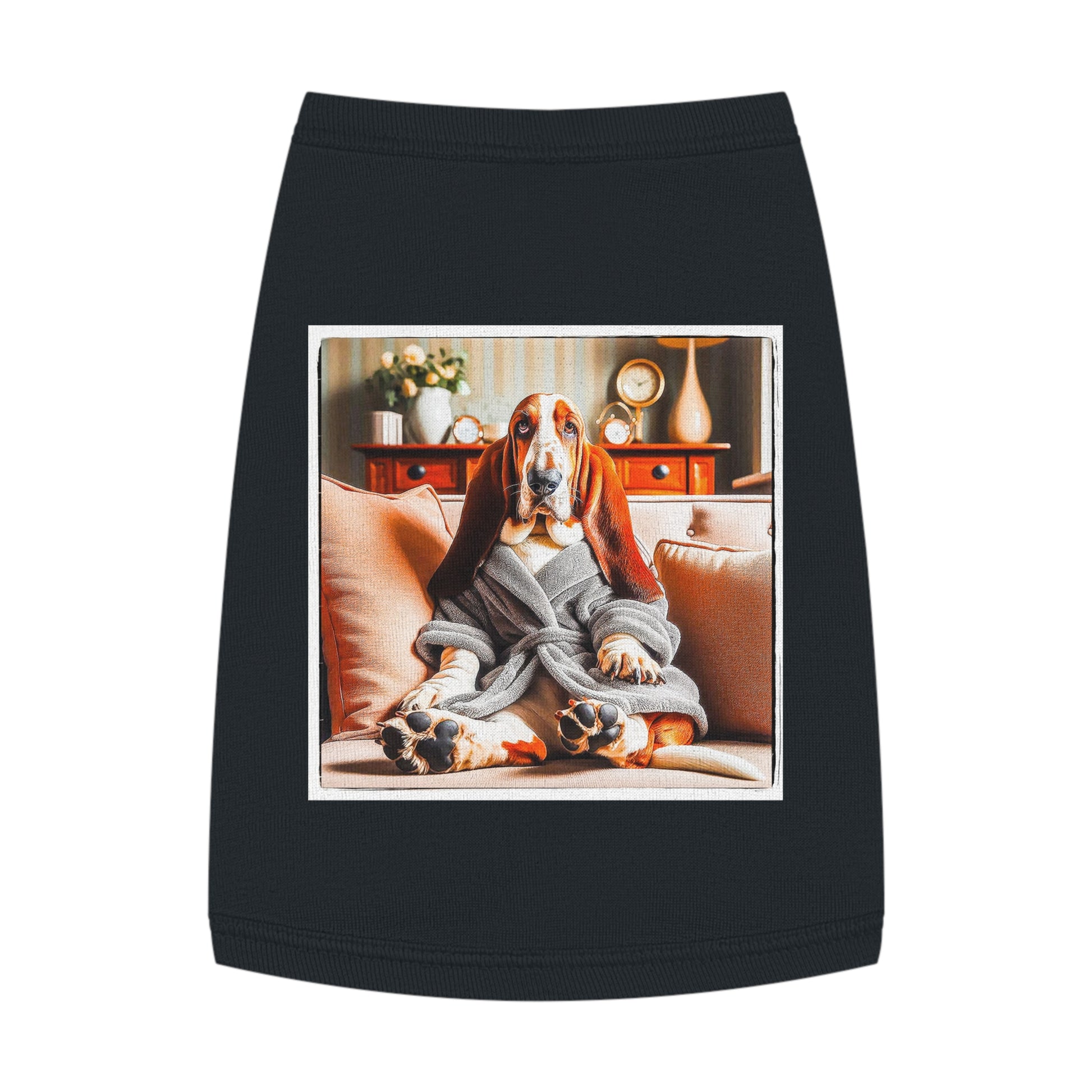 Pet Tank Top Basset Hound* Pets Printify M Black 