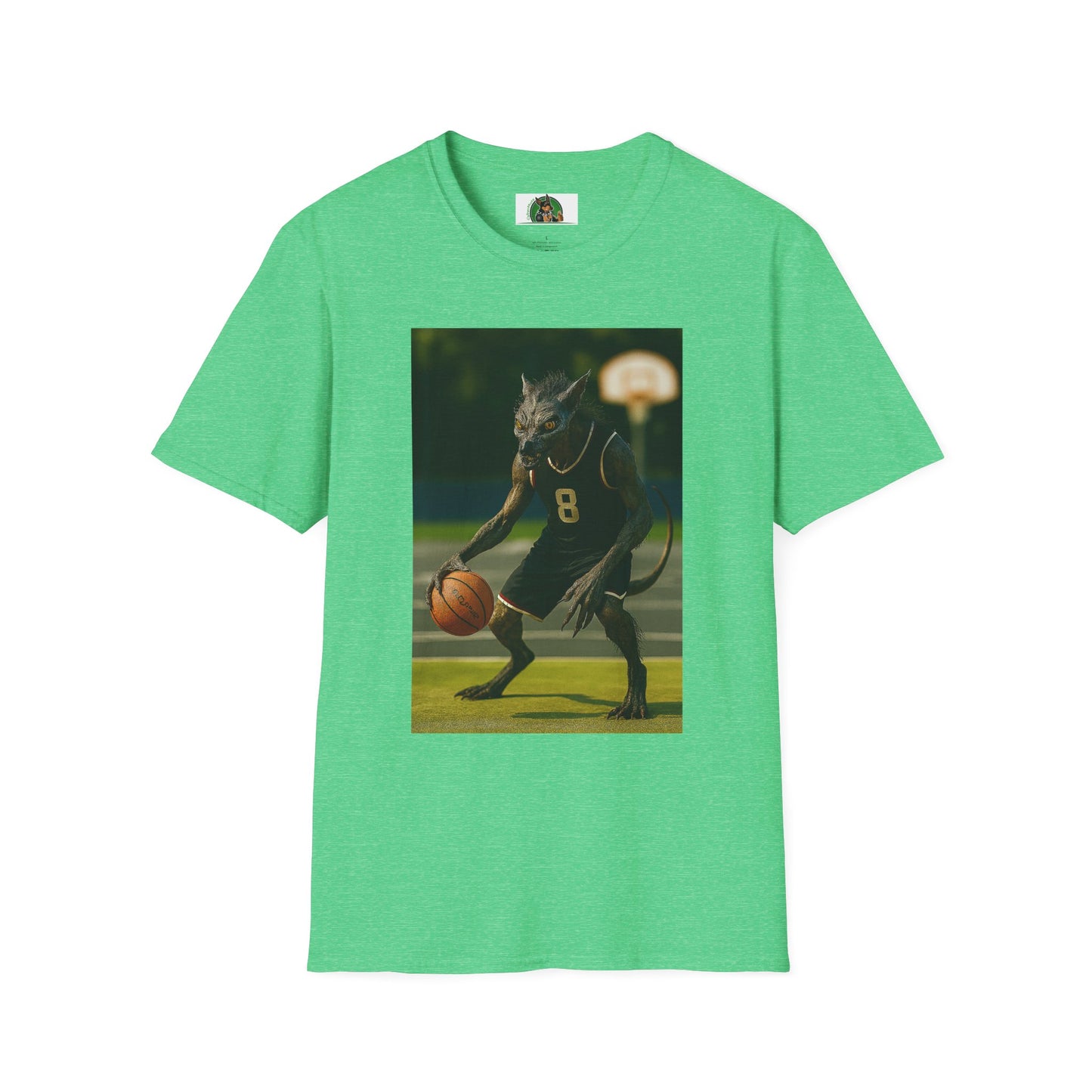 Chupacabra Basketball T-Shirt Sports T-Shirt Printify Heather Irish Green S
