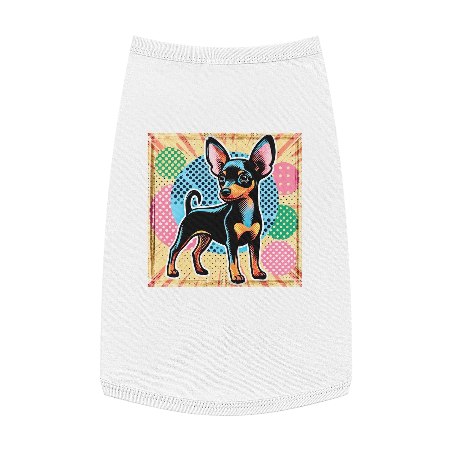 Dog Tank Top - Min Pin Tank Tops Pets Printify L White 