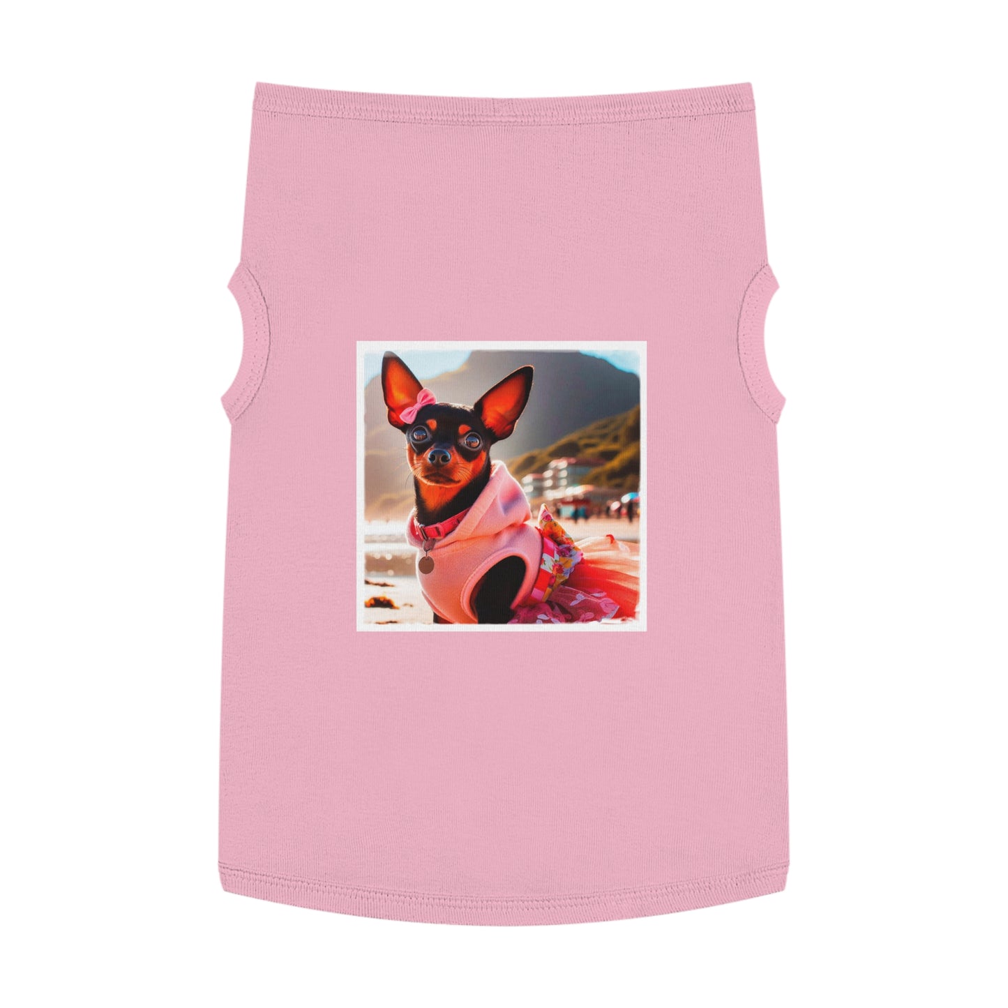 Dog Tank Top - Min Pin Tank Tops Pets Printify XL Pink 