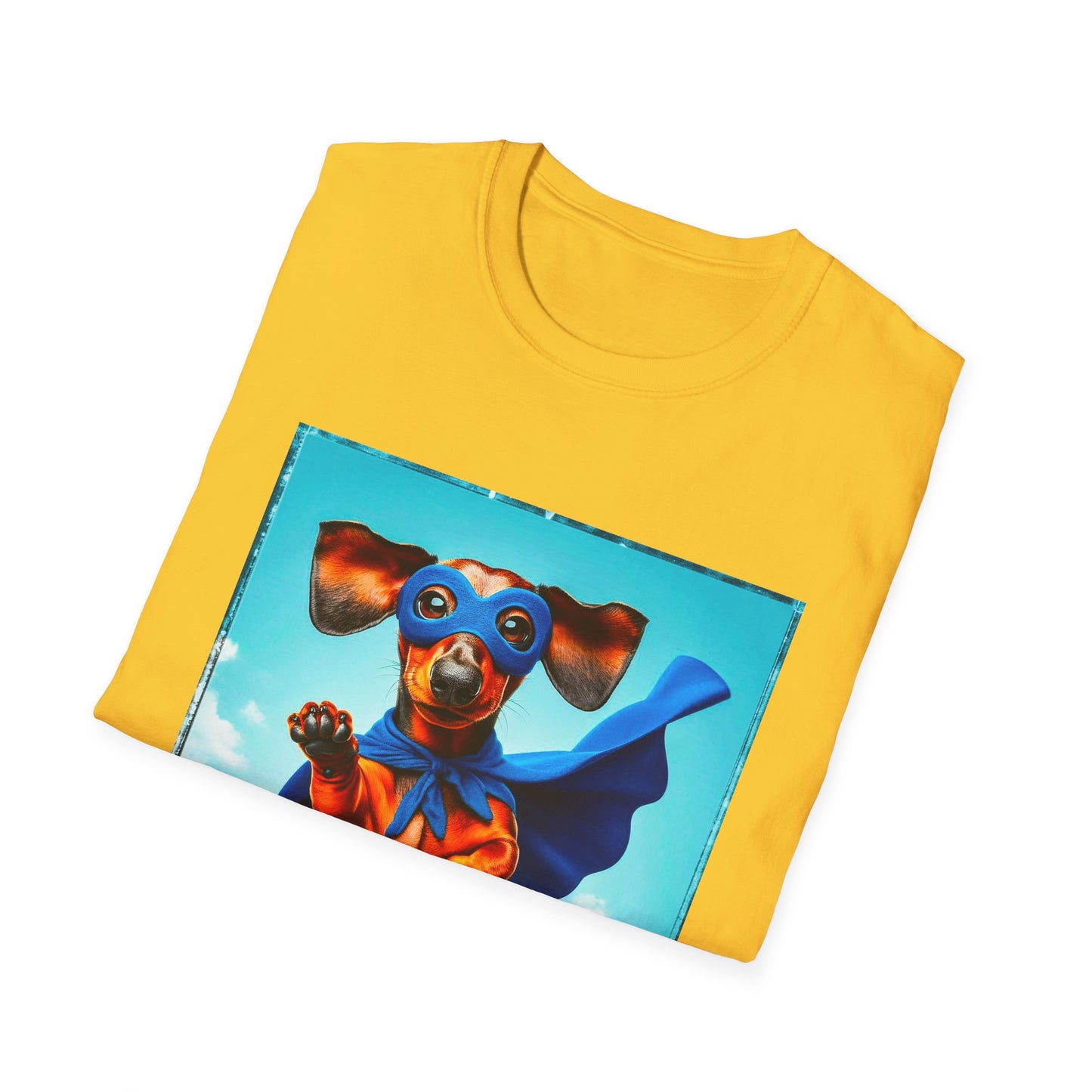 Dachshund flying superhero t shirt