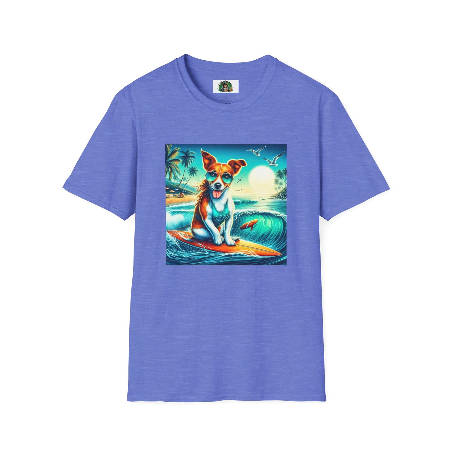 Jack Russell Surfer W/Shades T-Shirt Printify S Heather Royal