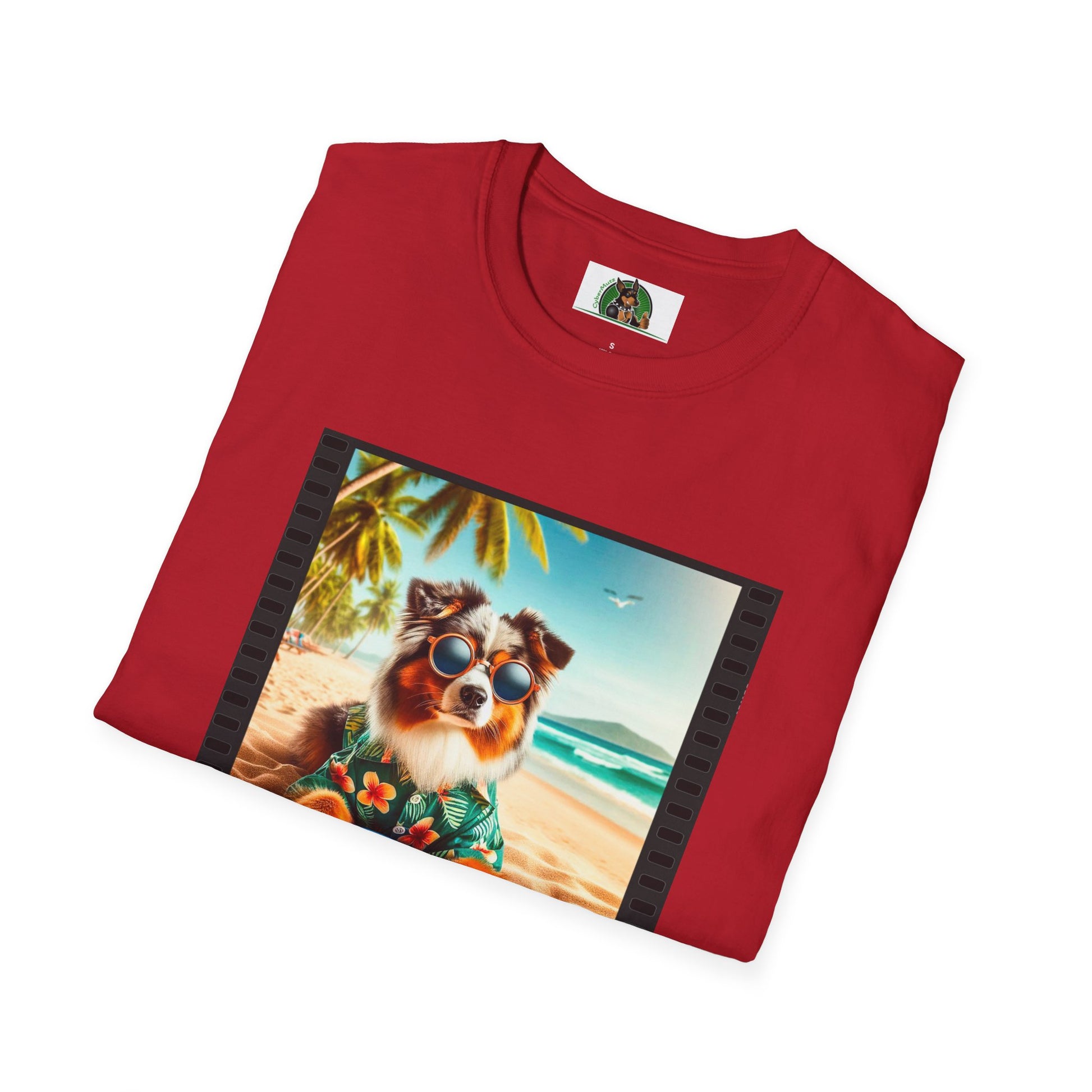 Australian Shepherd Beach Frisbee Dog T-Shirt Printify   