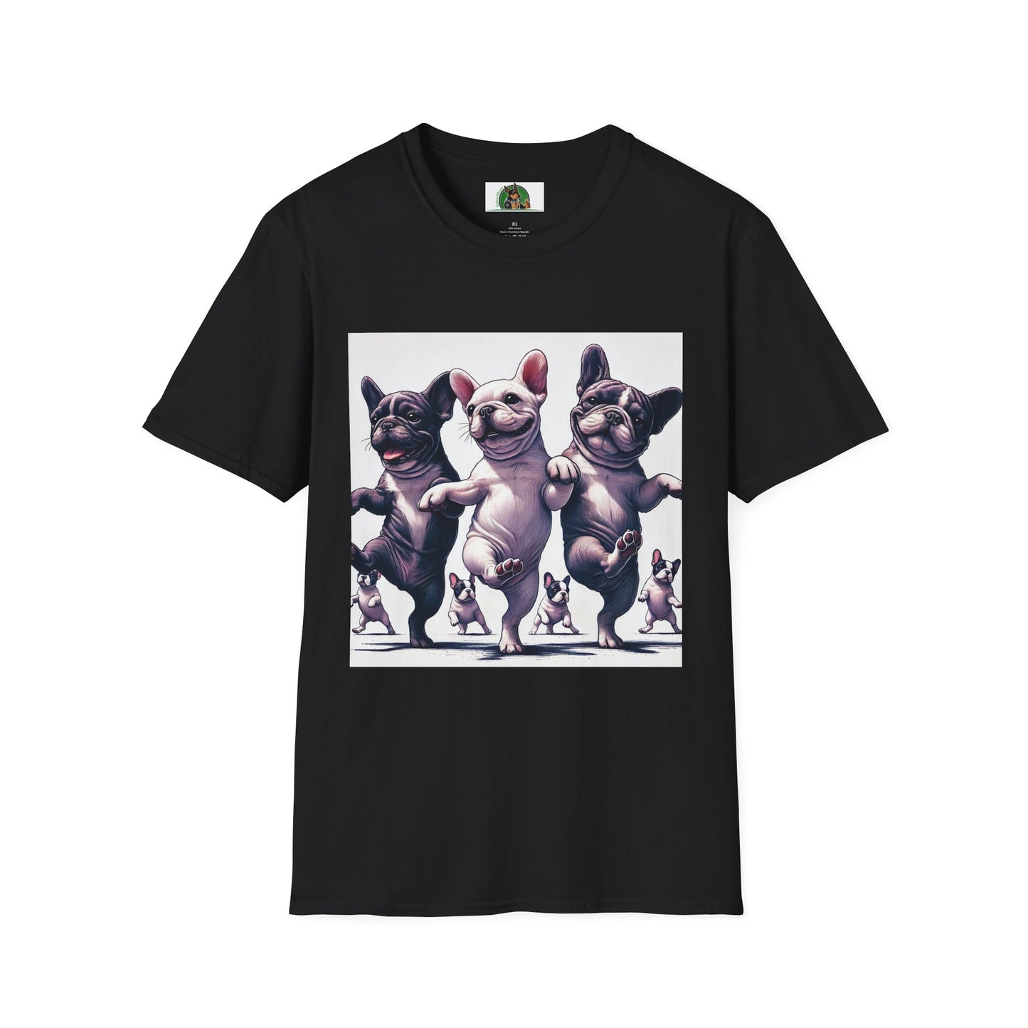 French Bulldogs Dancing Unisex T-Shirt T-Shirt Printify XS Black