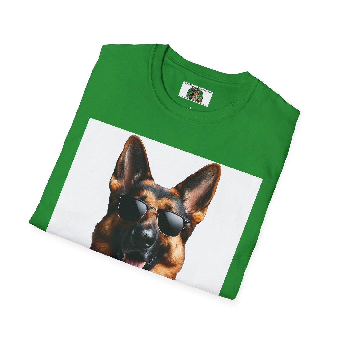 German Shepherd in Suit and Sunglasses Unisex Softstyle T-Shirt