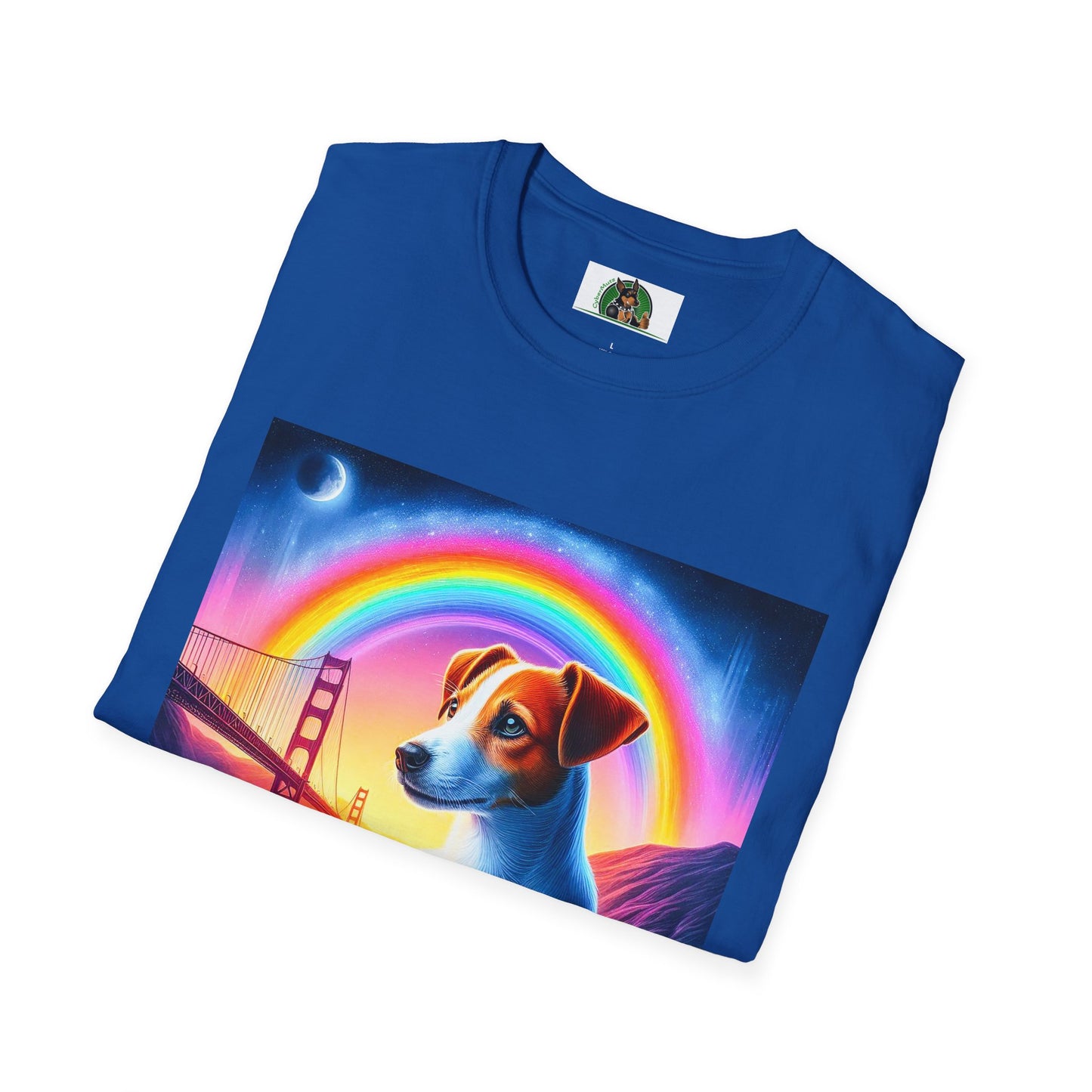 Jack Russell Rainbow Bridge Moonlit Mountain T-Shirt Printify