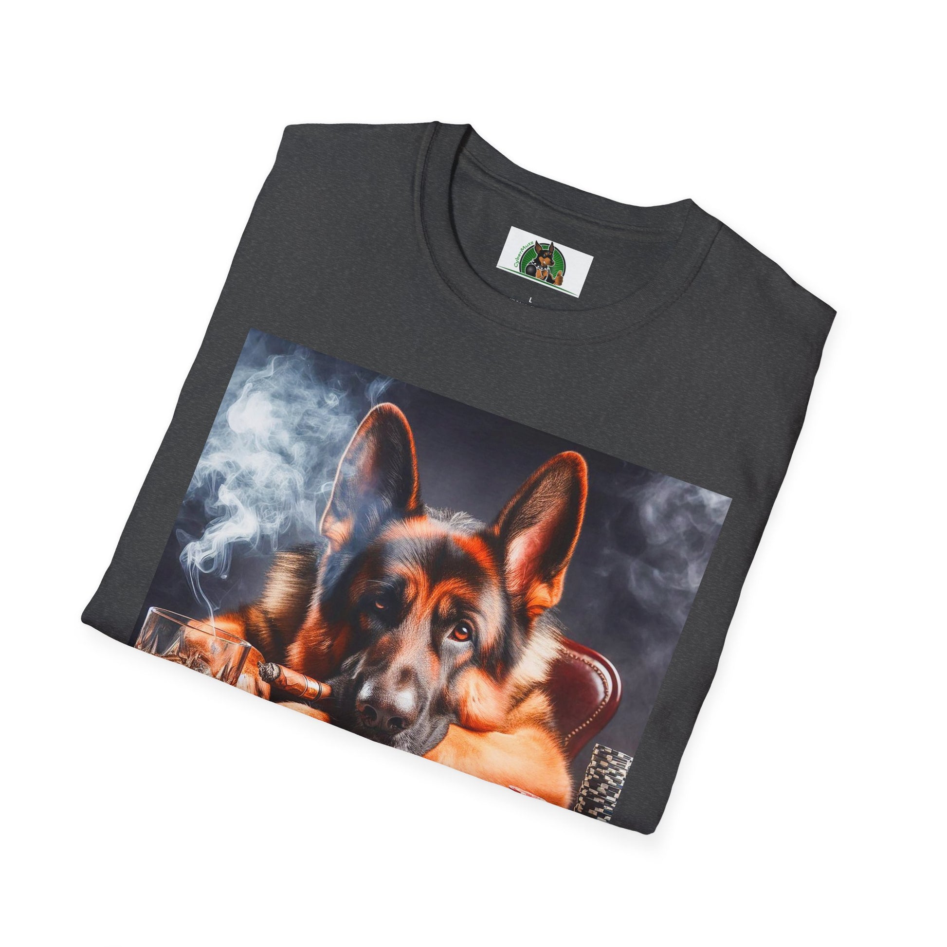 German Shepherd gambling puppy T-Shirt Printify
