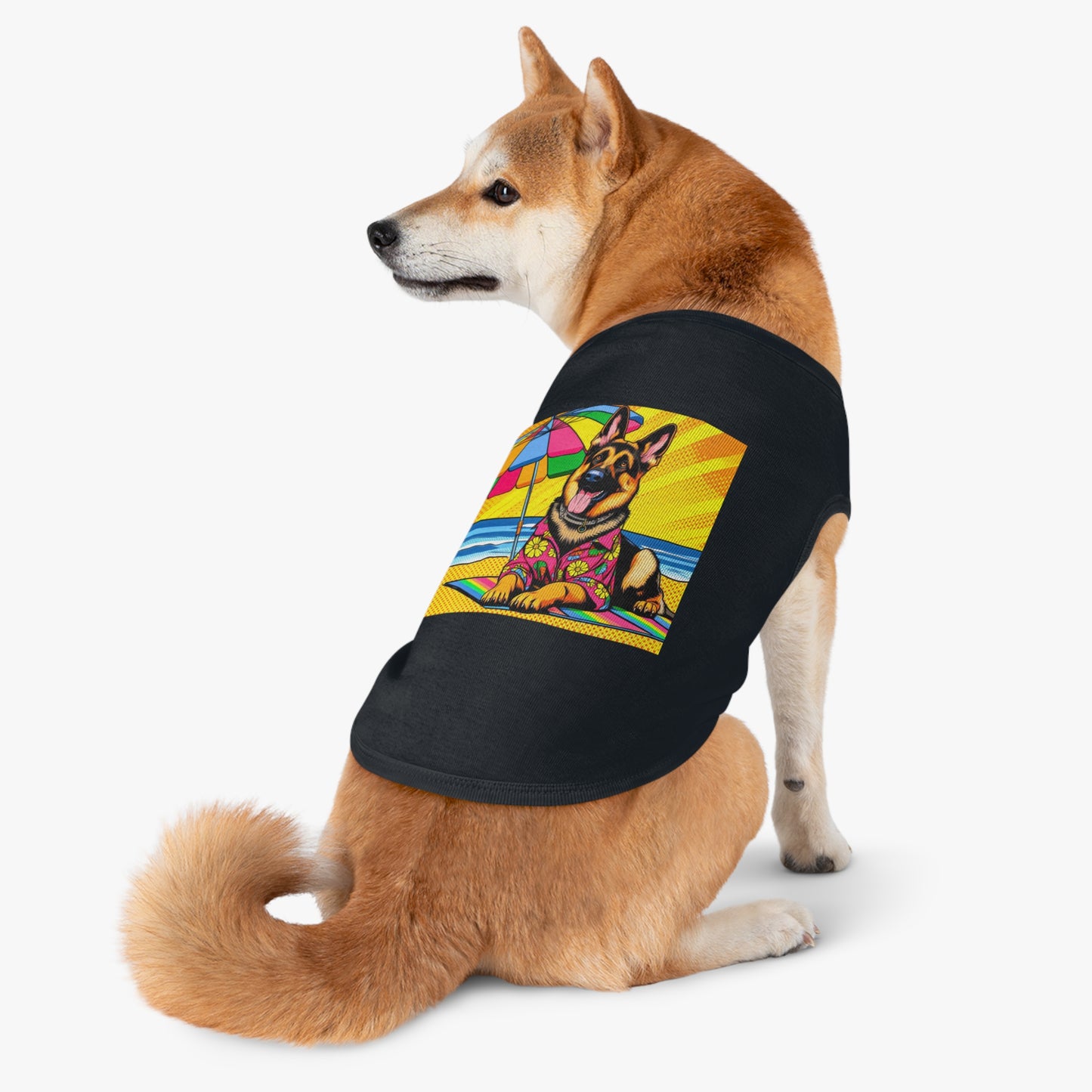 Pet Tank Top German Shepherd vacation Pets Printify