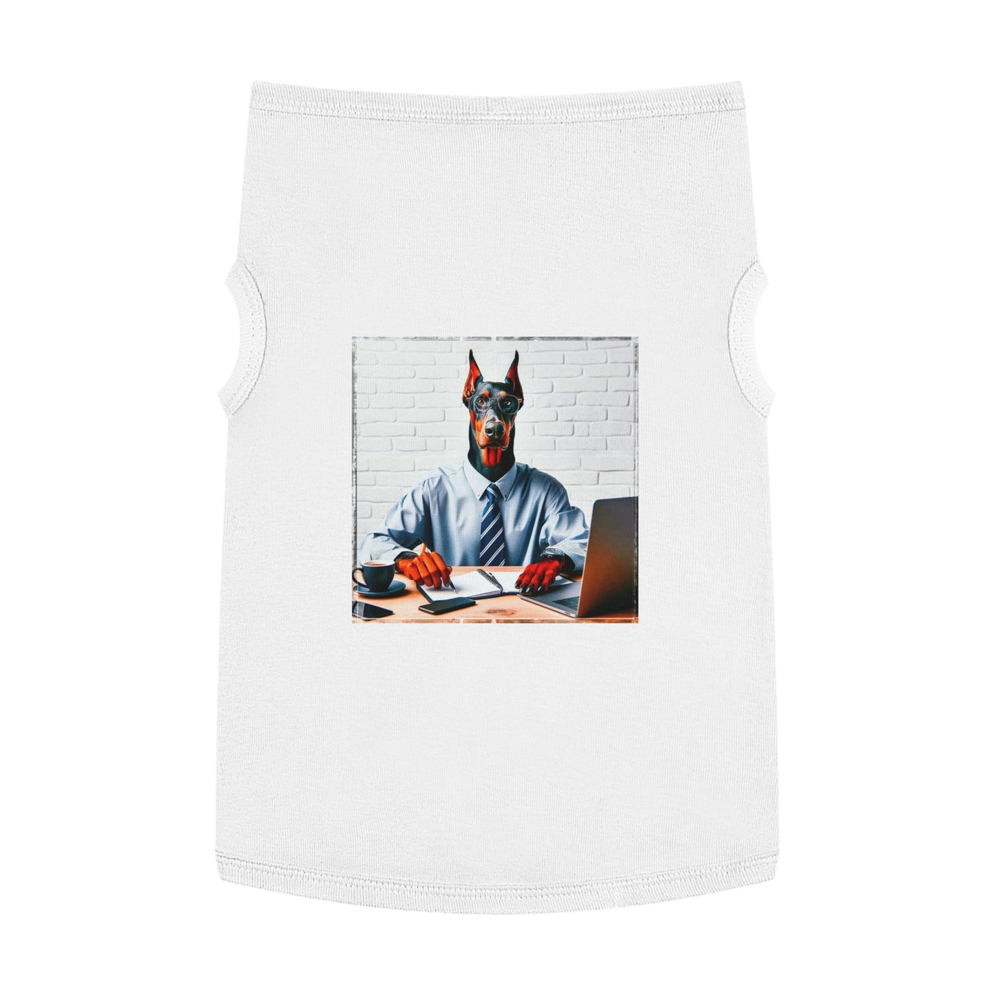 Pet Tank Top Doberman working man t shirt Pets Printify XL White