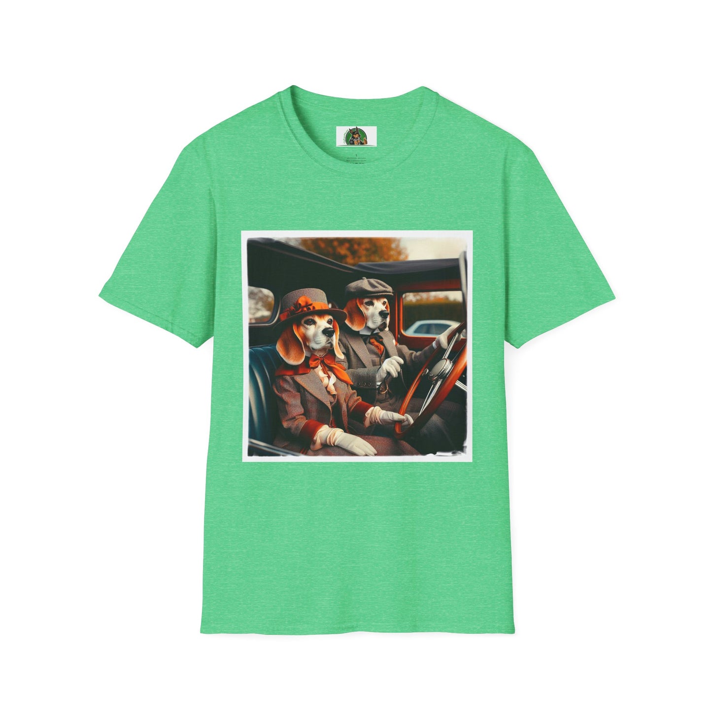 Wacky Beagle Old Time Couple T-Shirt Printify S Heather Irish Green 