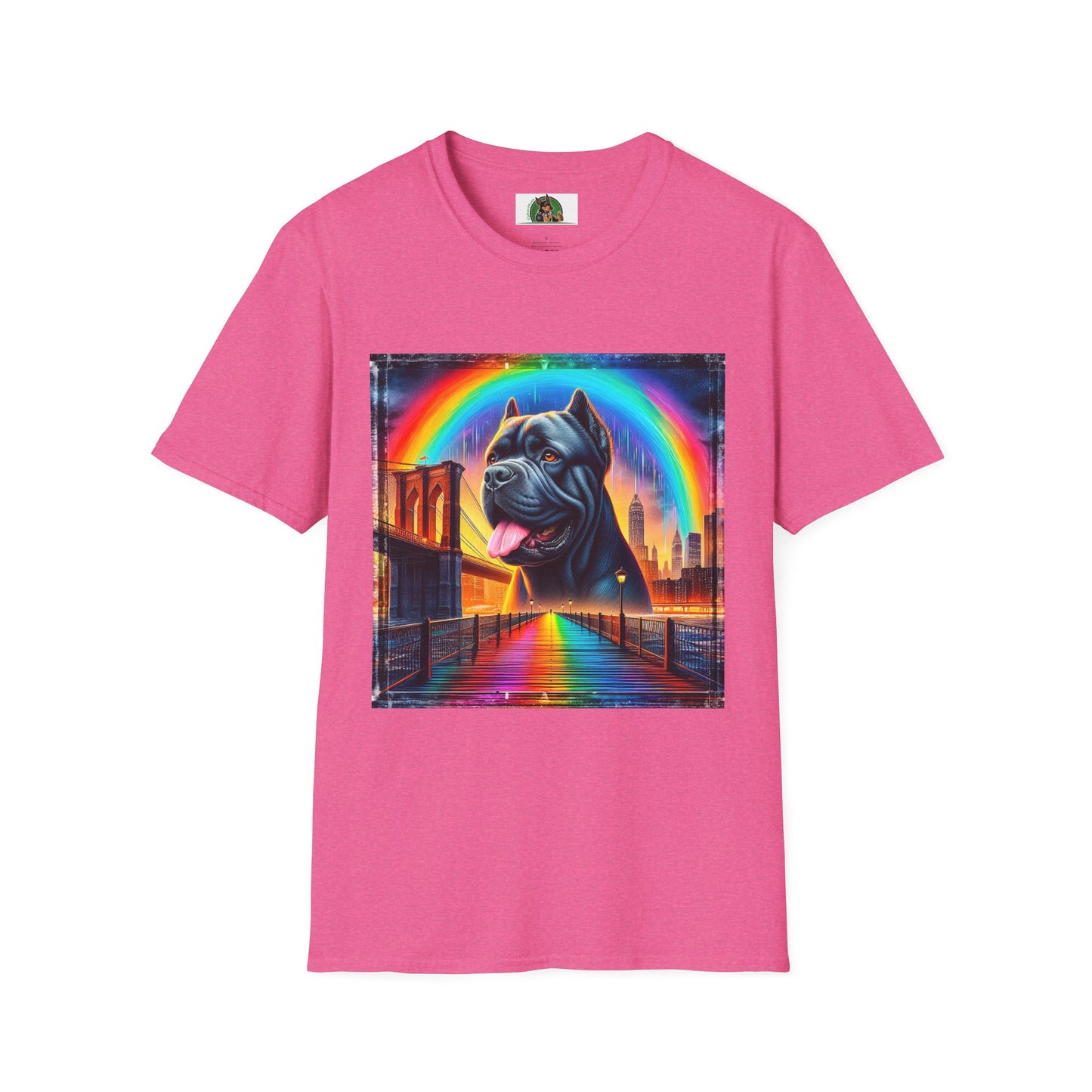 Cane Corso Rainbow Bridge TShirt T-Shirt Printify S Heather Heliconia