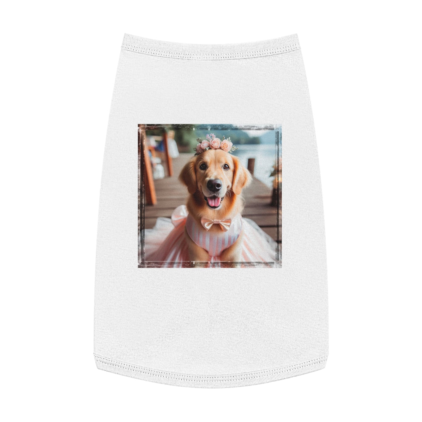 Golden Retriever pet tank top Pets Printify L White 