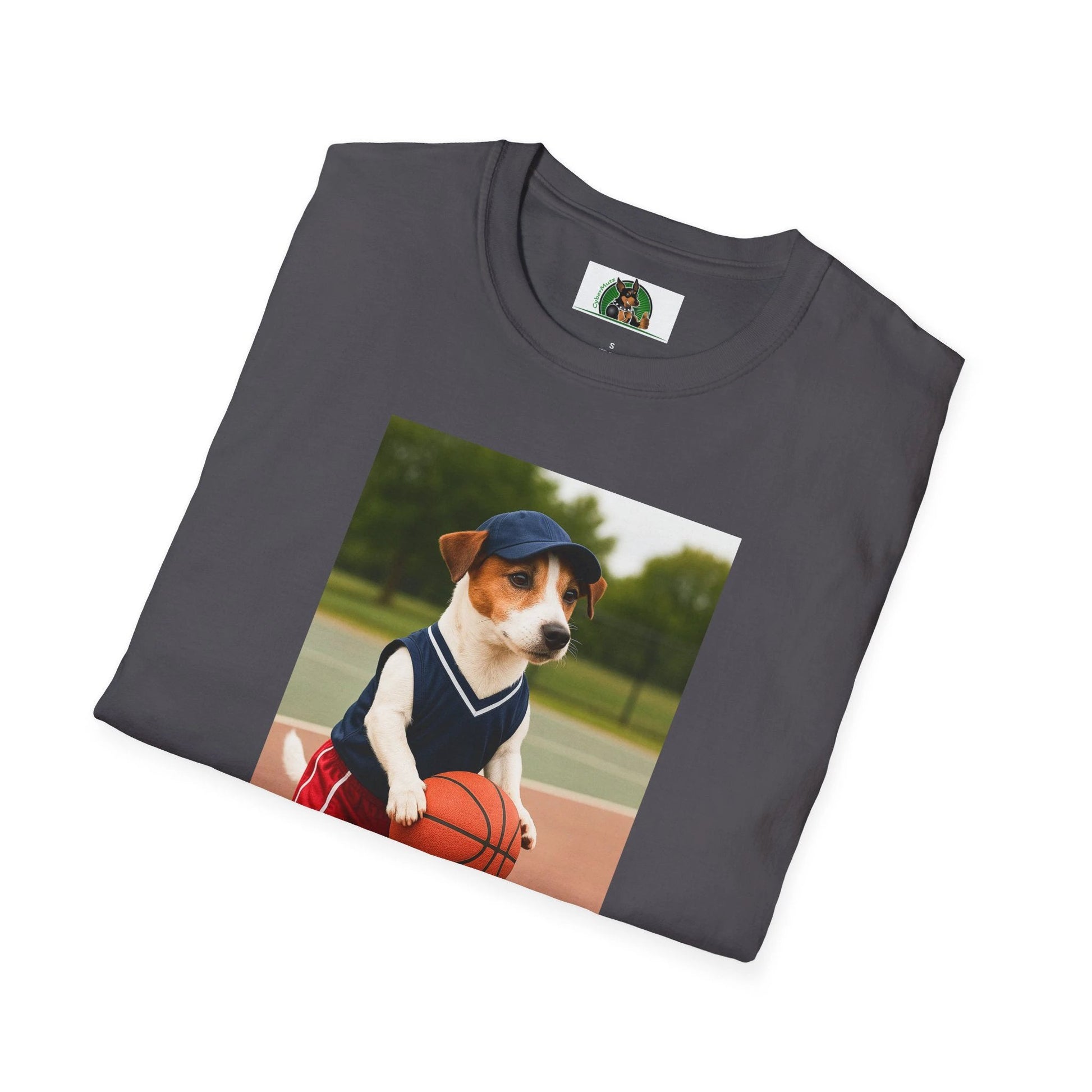 Jack Russell Basketball T-Shirt — Sports Dog Tee for Dog Lovers T-Shirt Printify