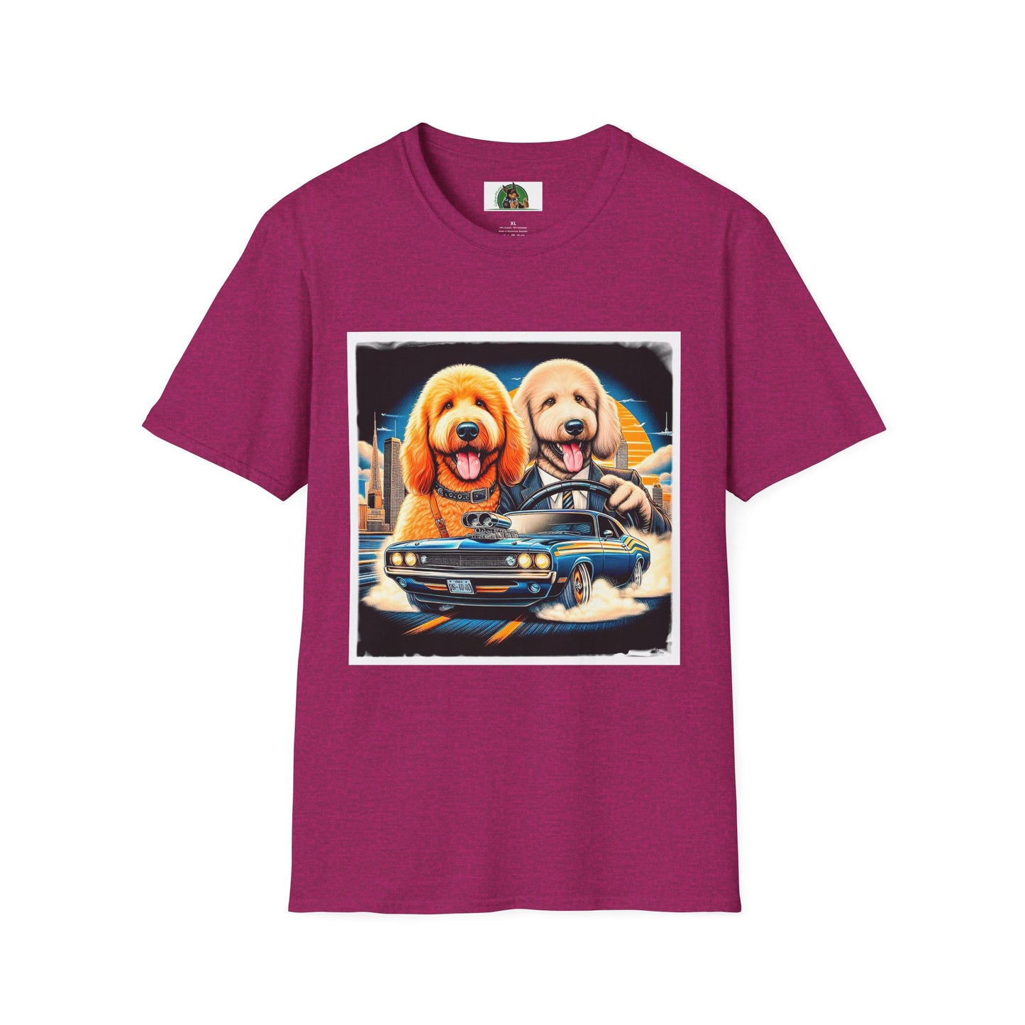 Golden Doodle cool car t shirt T-Shirt Printify S Antique Heliconia