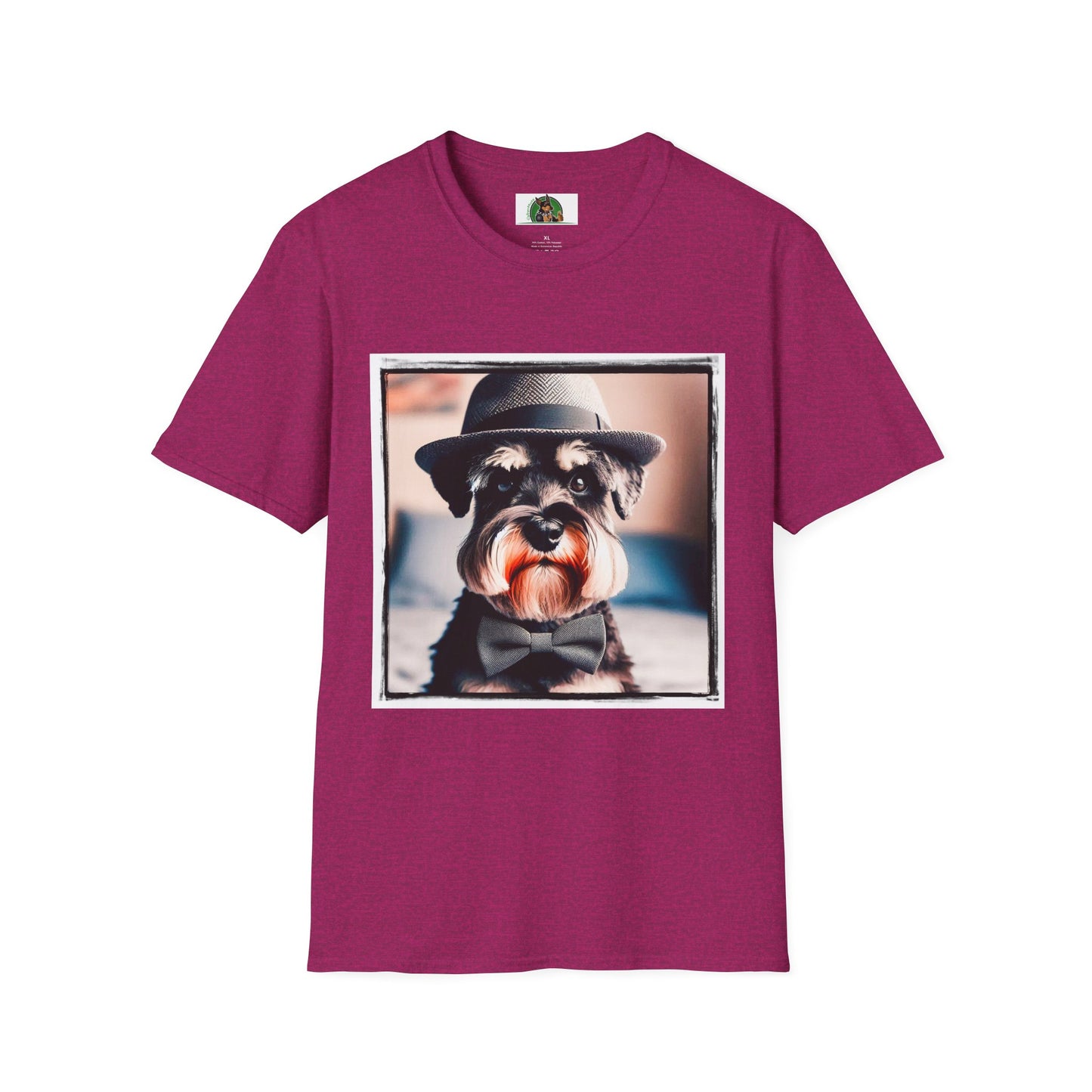 Schnauzer T-Shirt with Miniature Schnauzer Design T-Shirt Printify S Antique Heliconia 