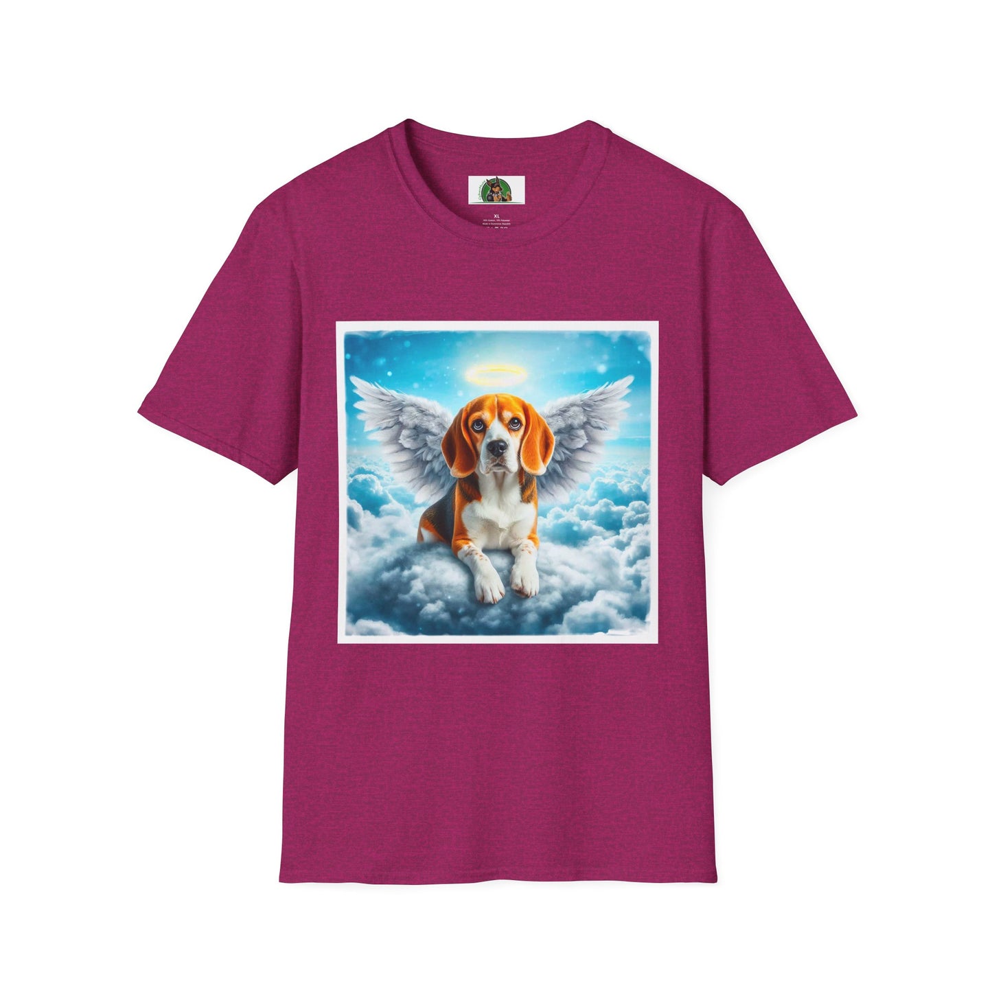 Beagle Angel in Cloud T-Shirt Printify S Antique Heliconia 