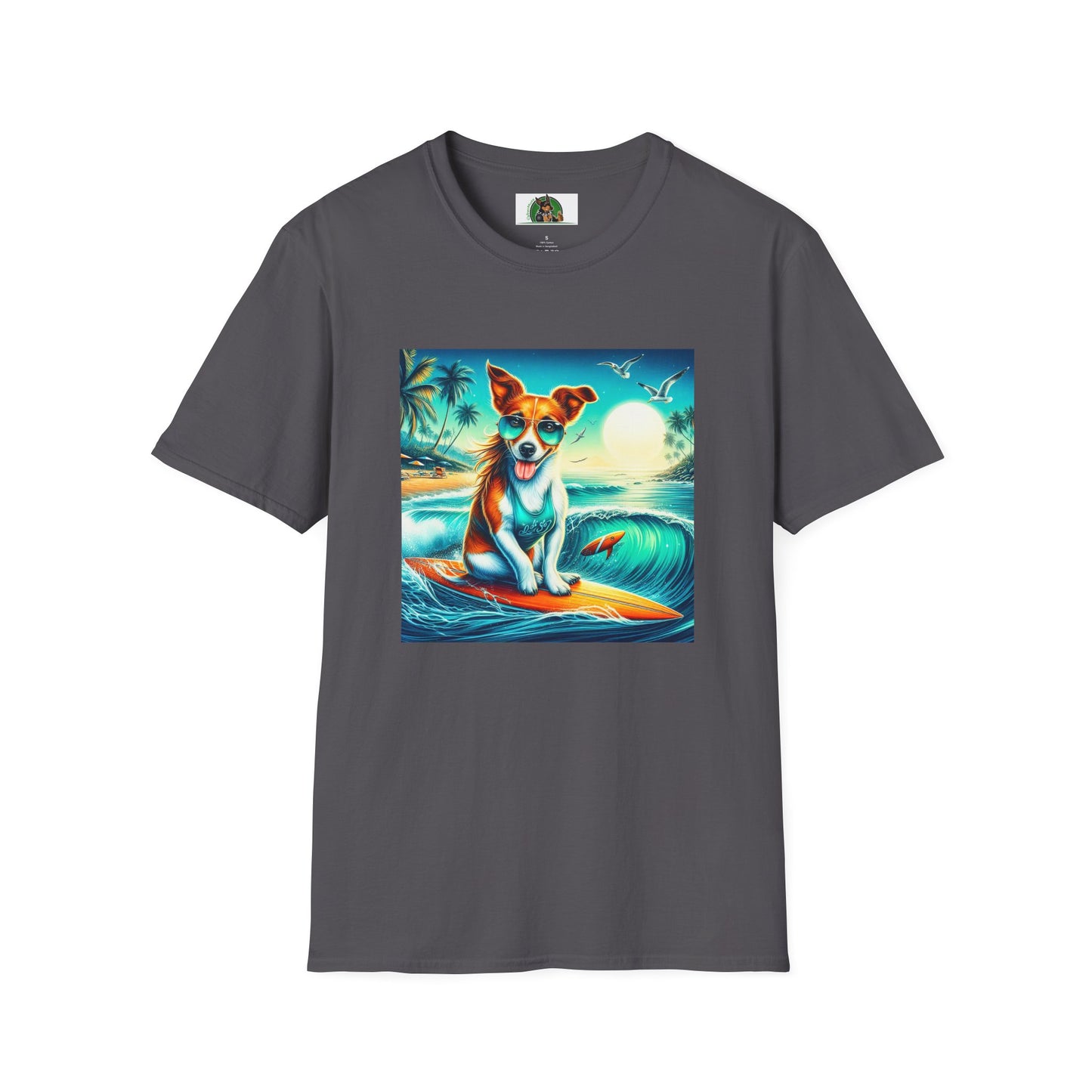 Jack Russell Surfer W/Shades T-Shirt Printify S Charcoal