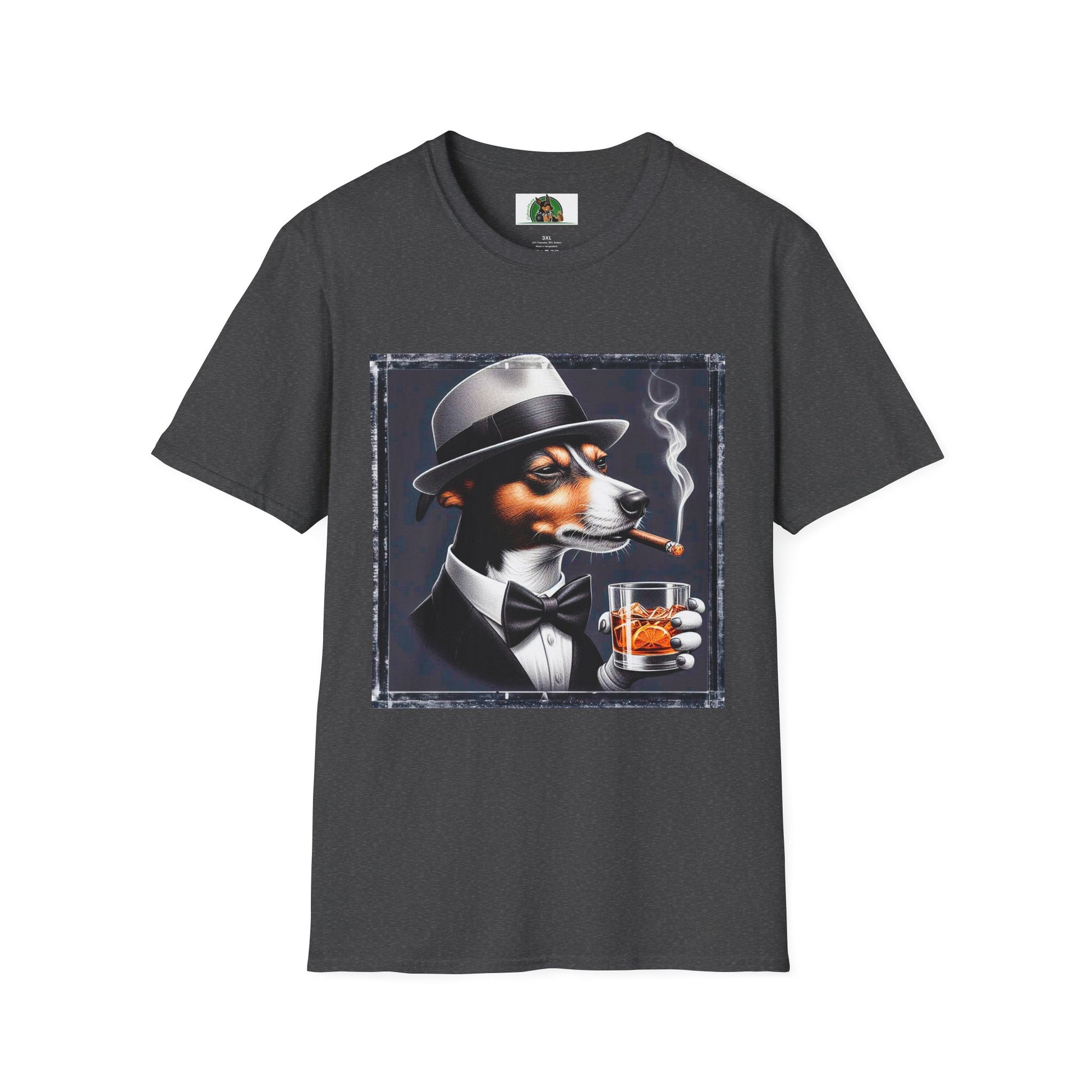 Rat Terrier T-Shirt cigars T-Shirt Printify XS Dark Heather