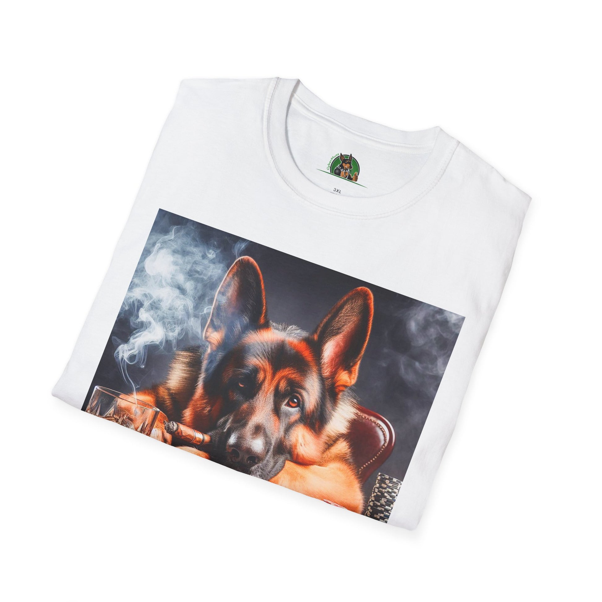 German Shepherd gambling puppy T-Shirt Printify