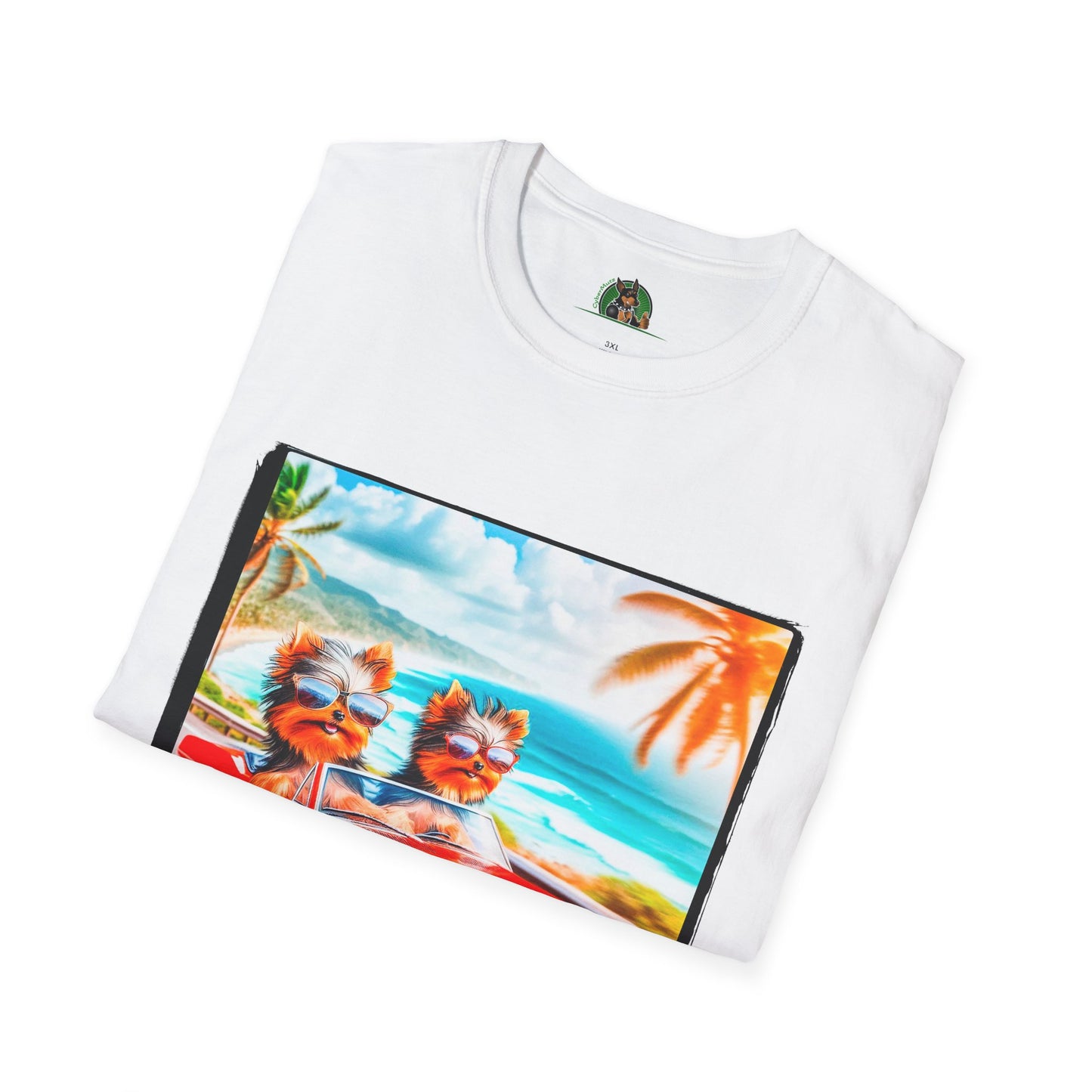 Yorkie beach cruising shirt T-Shirt Printify