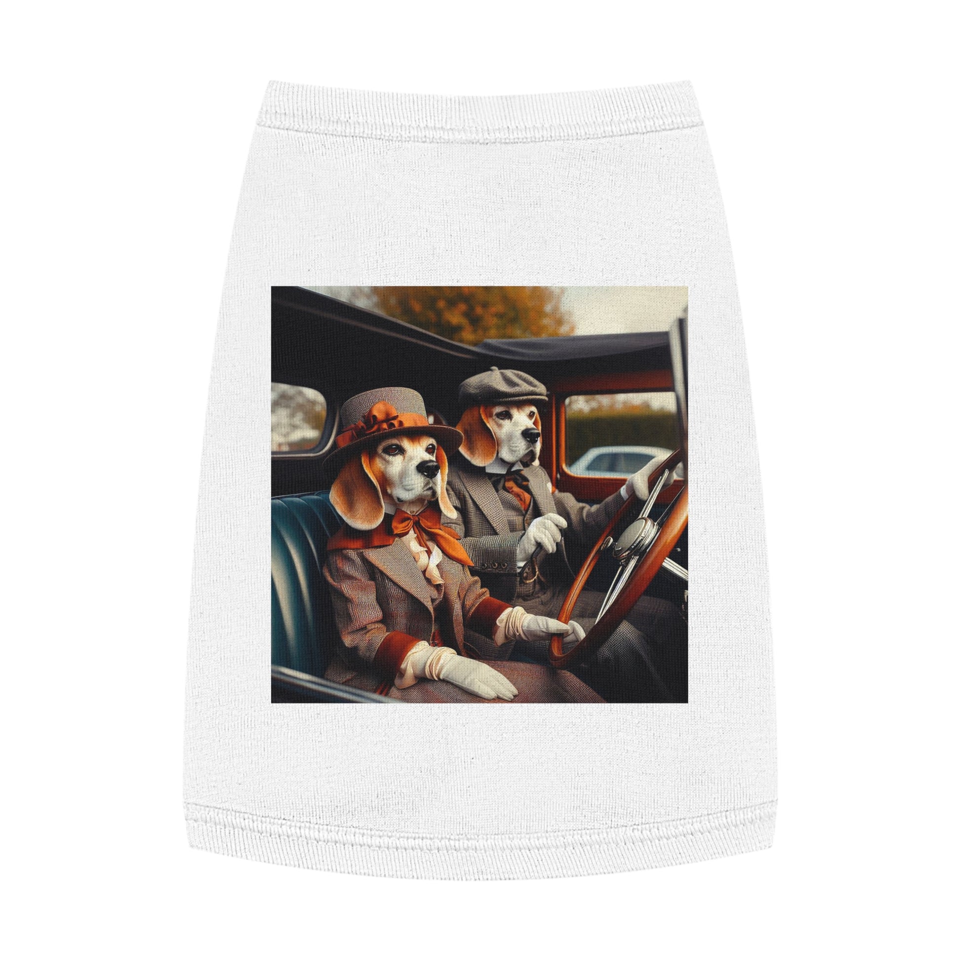 Pet Tank Top Wacky Beagle Dogs In Old Time Car Pets Printify   