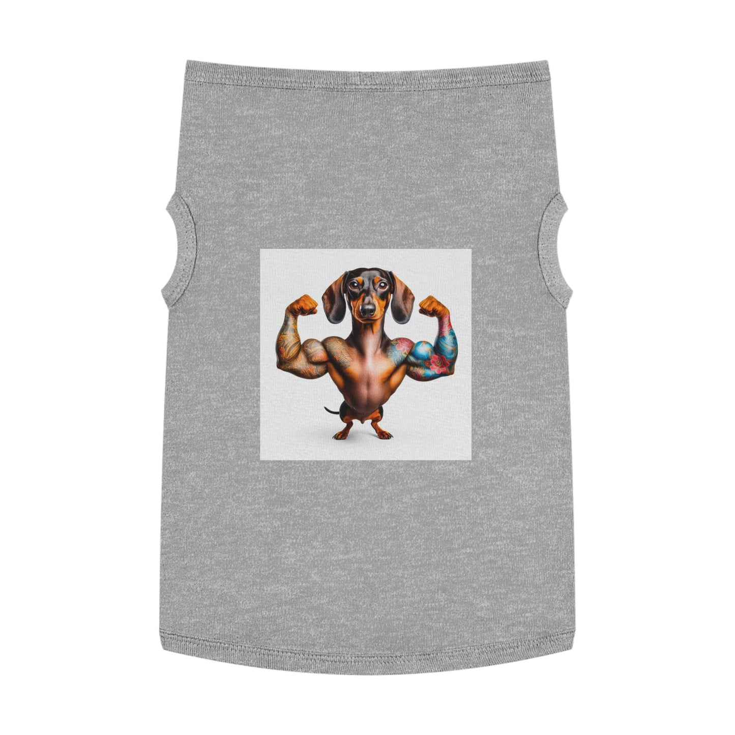 Pet Tank Top Dachshund muscle man t shirt Pets Printify XL Heather
