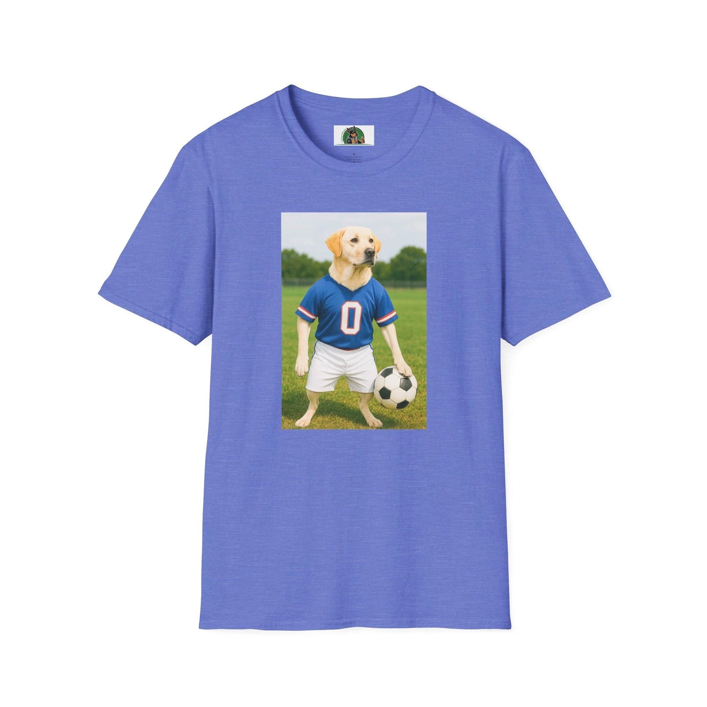 Labrador Retriever Soccer T-Shirt — Dog Lover Sports Tee T-Shirt Printify Heather Royal S