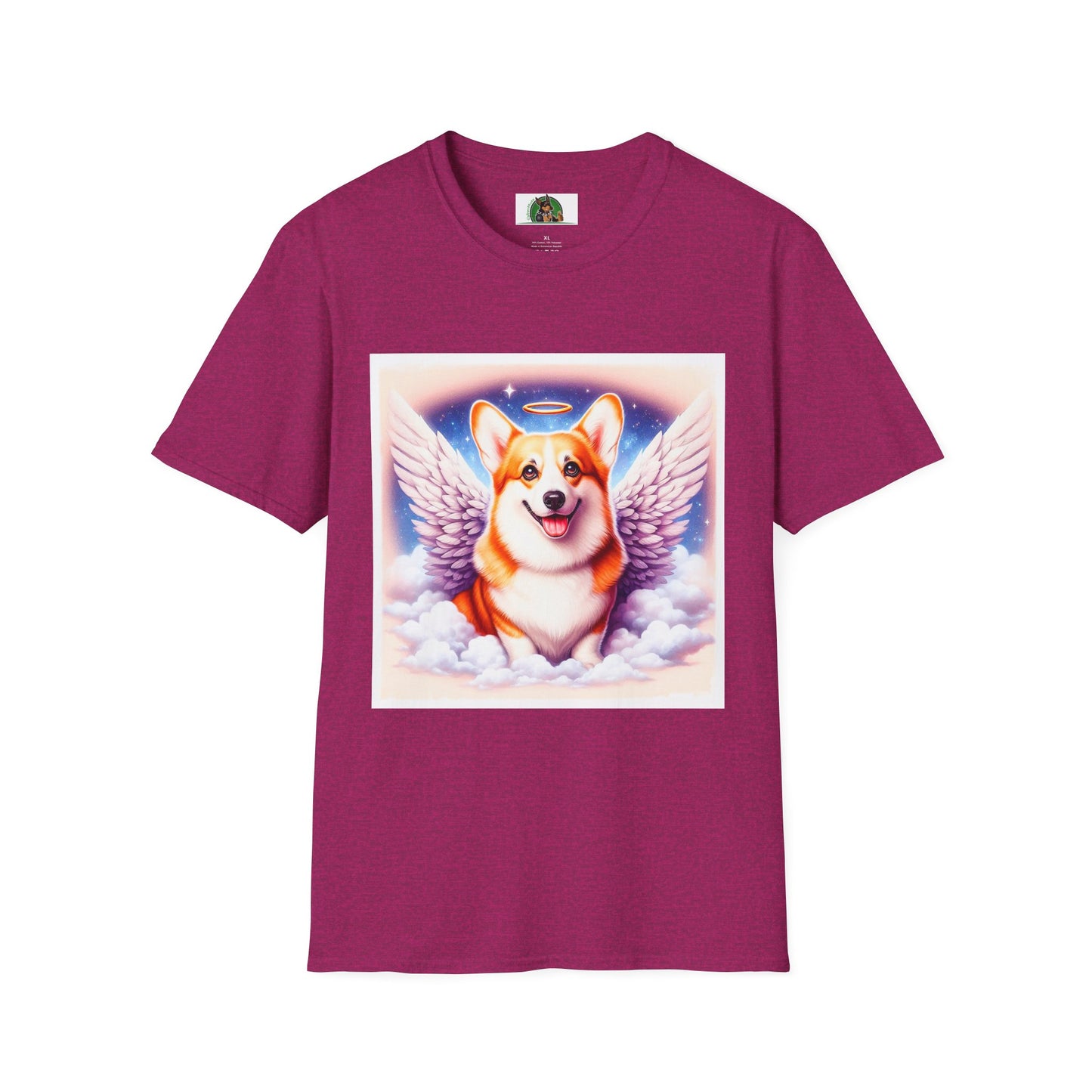 Pembroke Welsh Corgi pink angel T-Shirt Printify S Antique Heliconia
