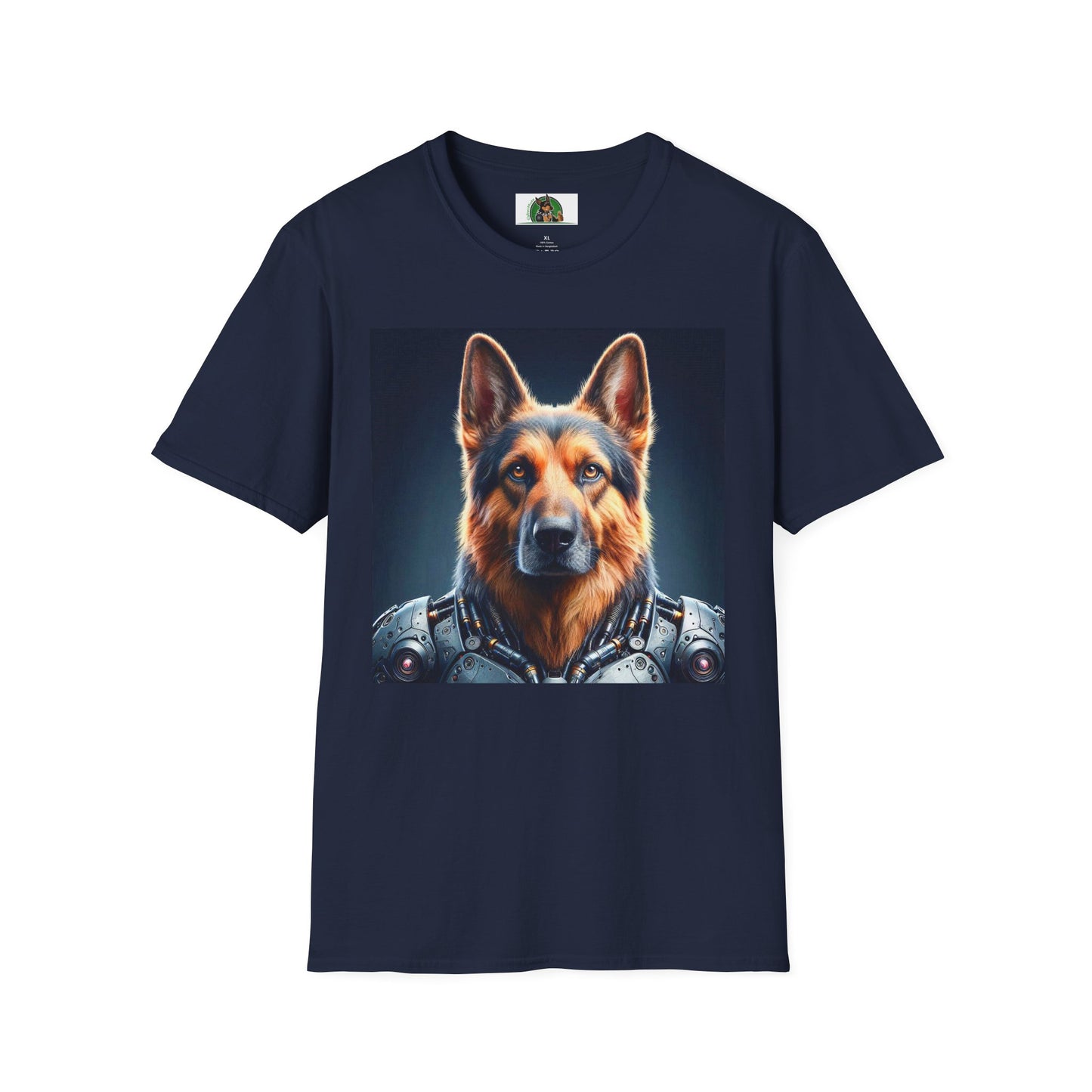 German Shepherd metal warrior shirt T-Shirt Printify Navy S
