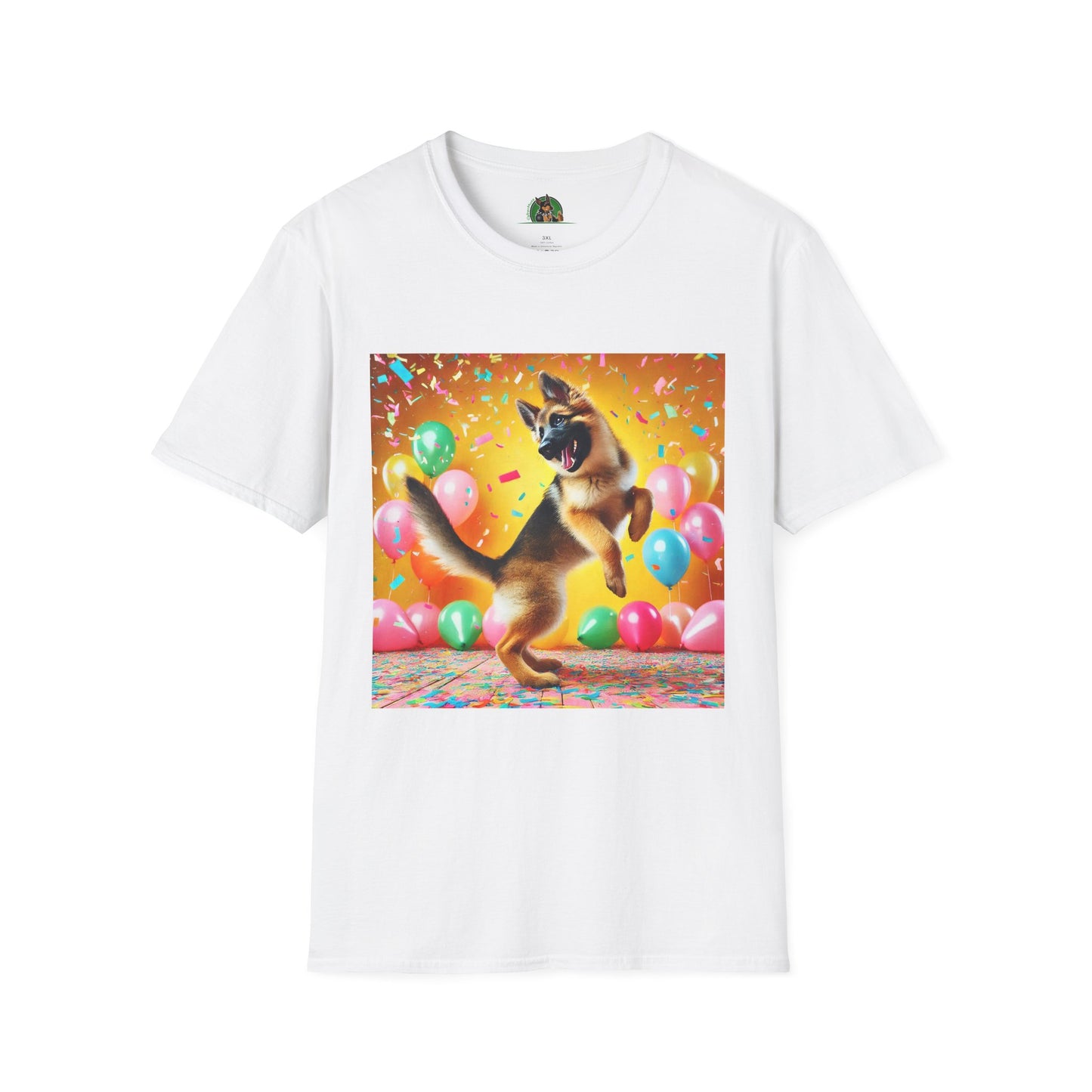 German Shepherd T-Shirt - Dancing Dog Design T-Shirt Printify XS White