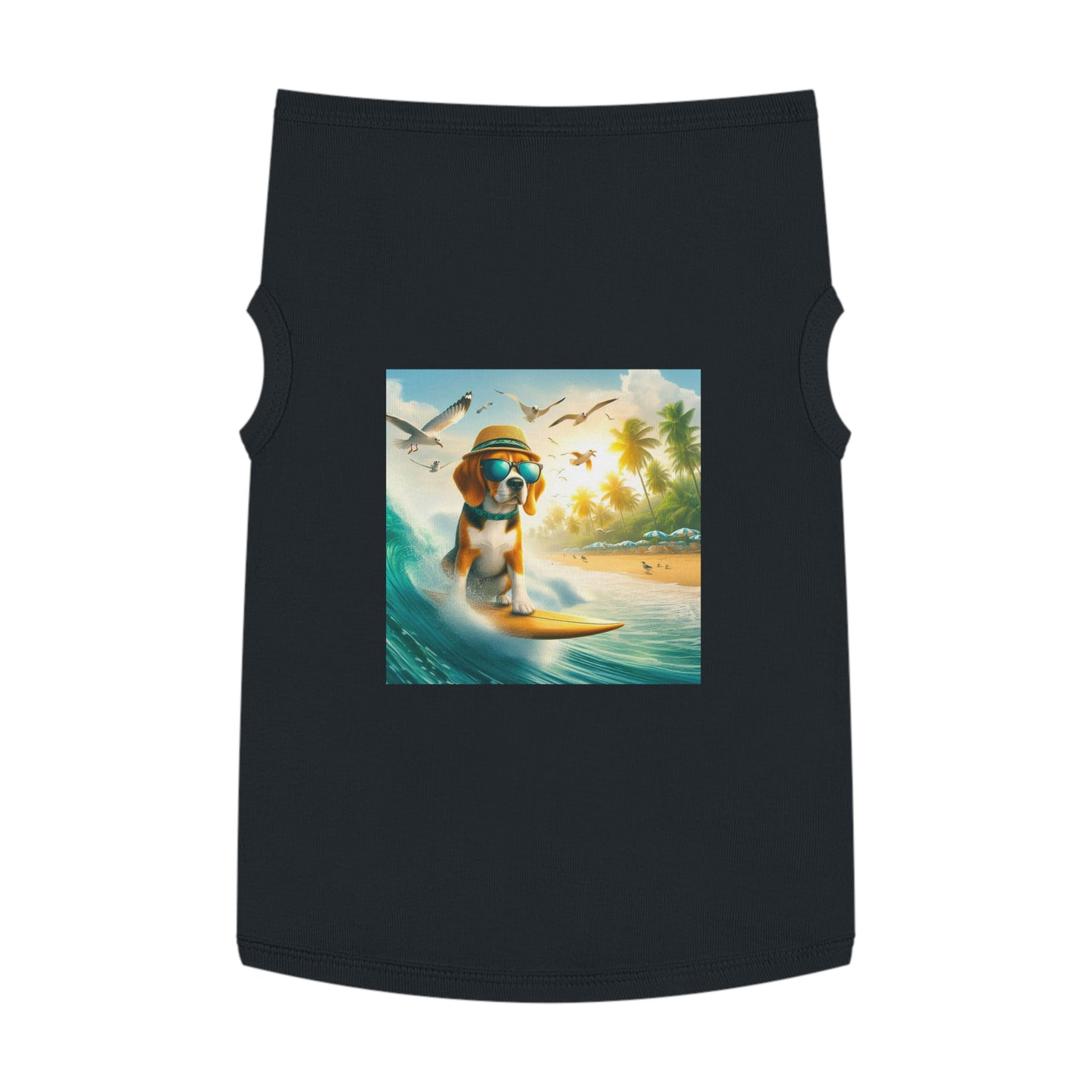 Pet Tank Top Beagle Surfer Dog Pets Printify   