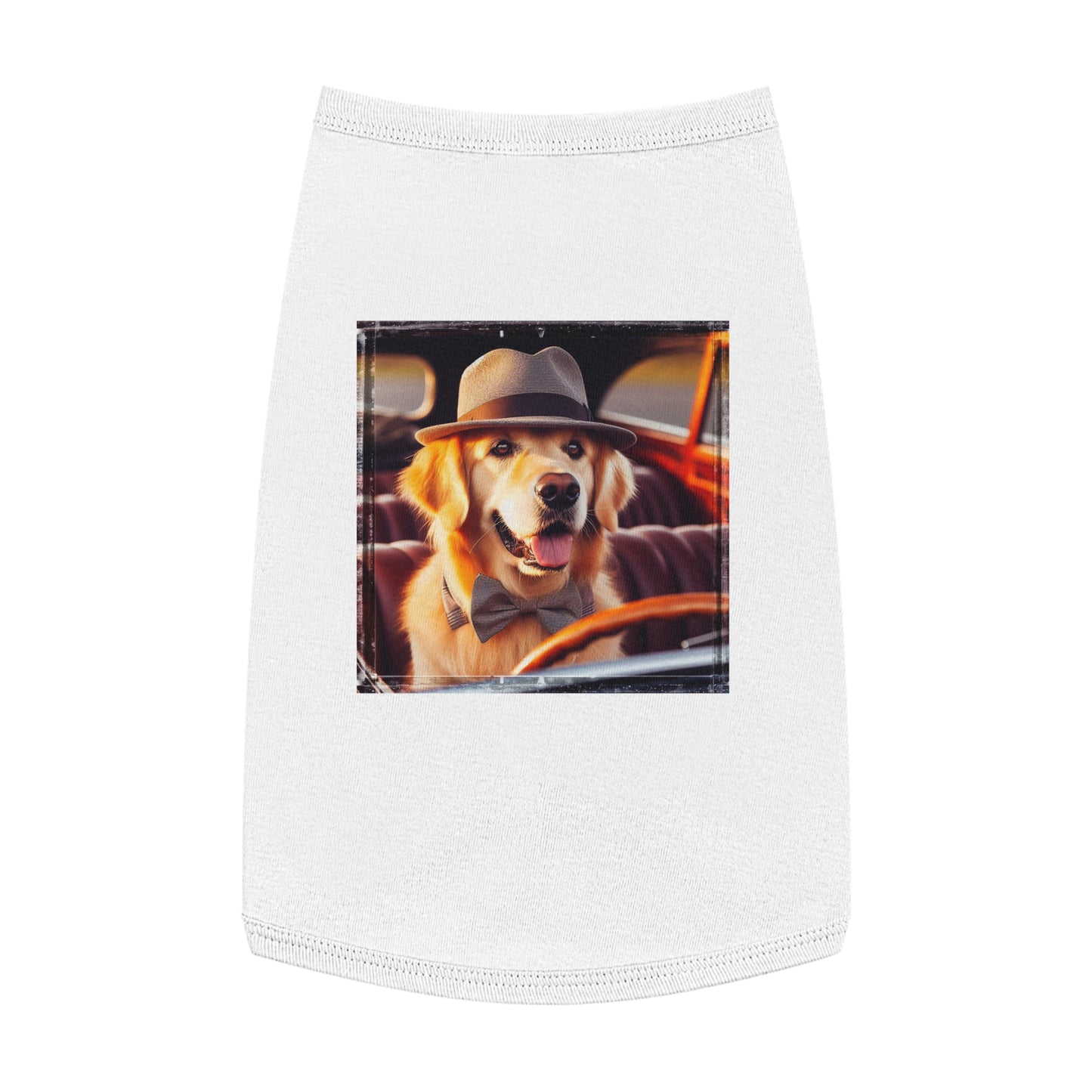 Golden Retriever pet tank top Pets Printify L White 