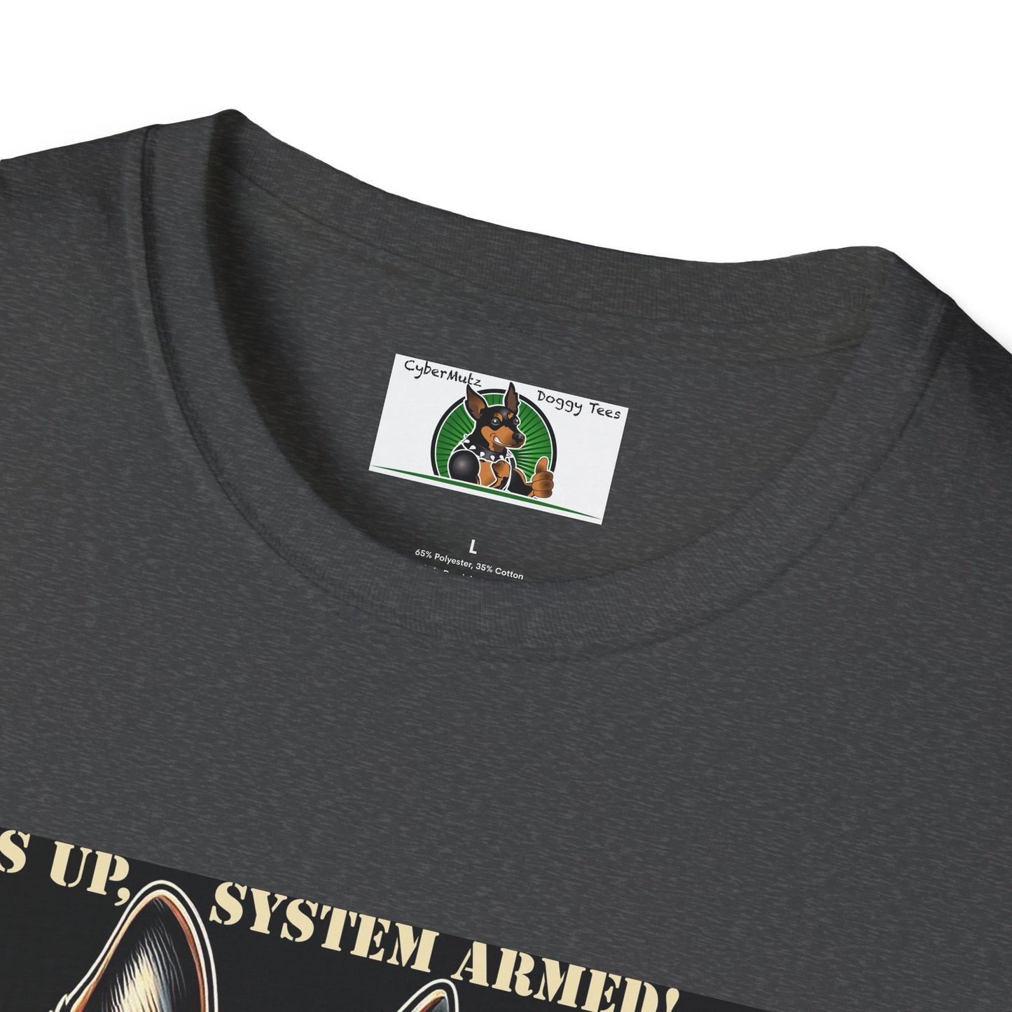 Mis·cel·la·ne·ous German Shepherd "Ears Up, System Armed" T-Shirt Printify   