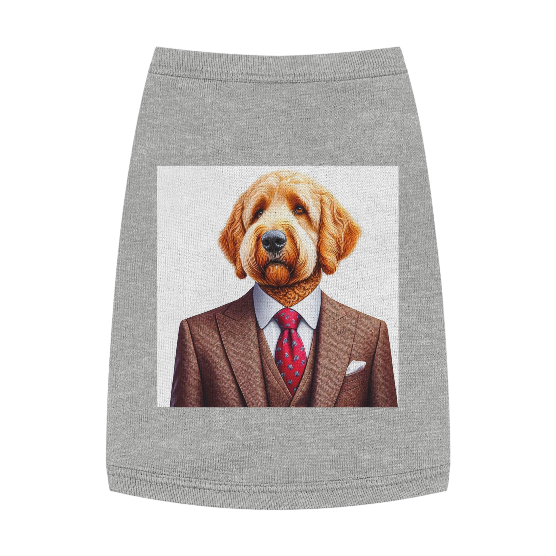 Pet Tank Golden Doodle professional businessman shirt Pets Printify M Heather