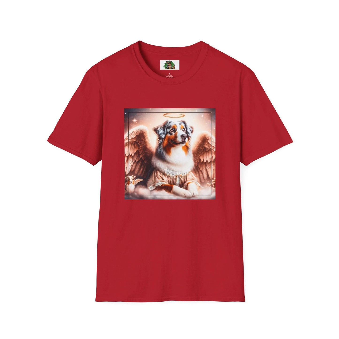 Australian Shepherd Mother And Puppy Angels T Shirt Celebrating The Bond Between Mom And Litter T-Shirt Printify S Cherry Red