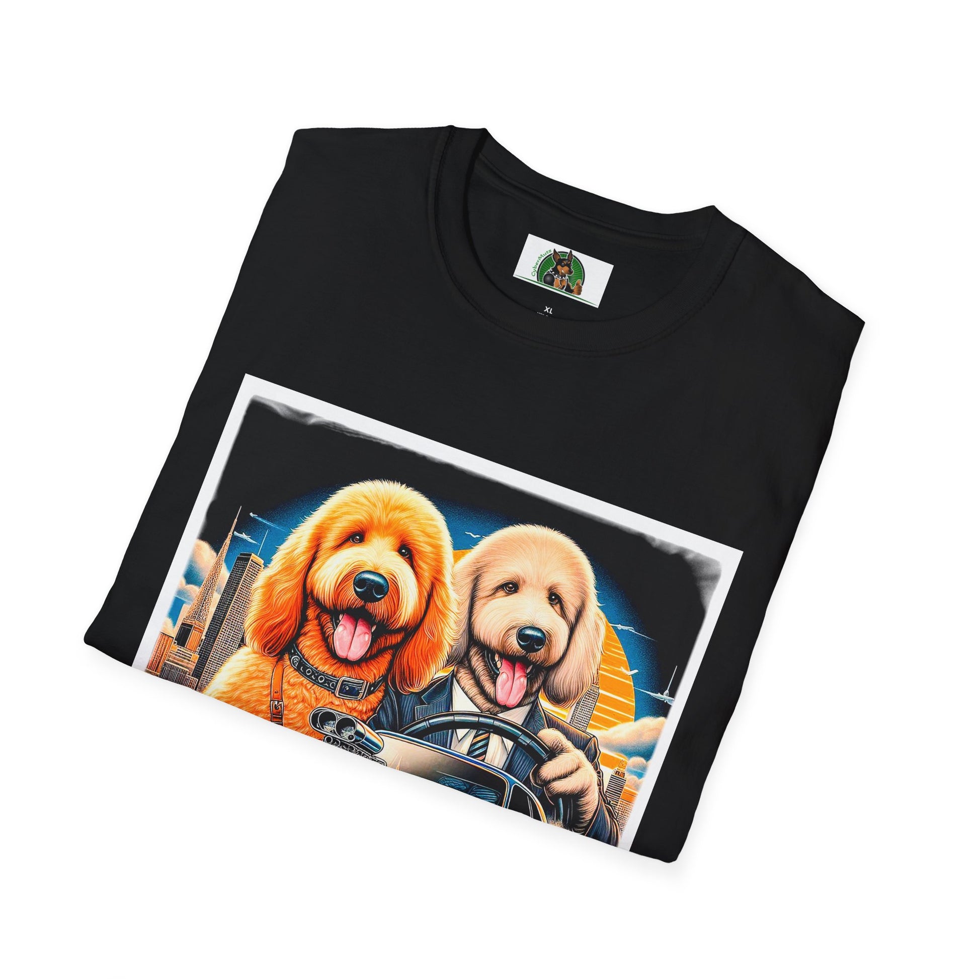 Golden Doodle cool car t shirt T-Shirt Printify
