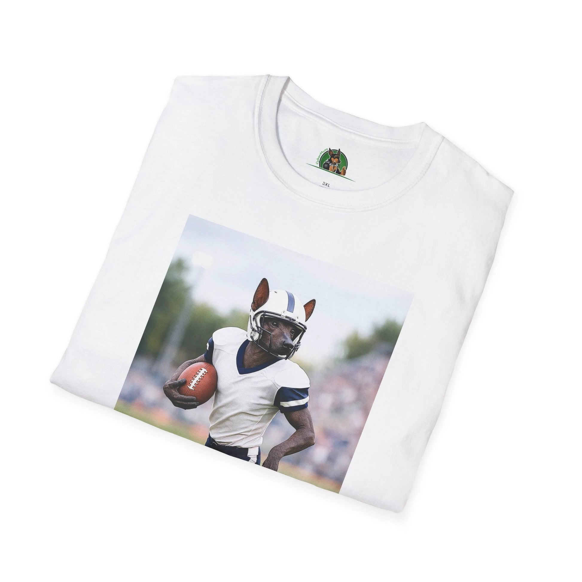 Mexican Hairless Dog Football T-Shirt — Dog Lover Sports Tee T-Shirt Printify