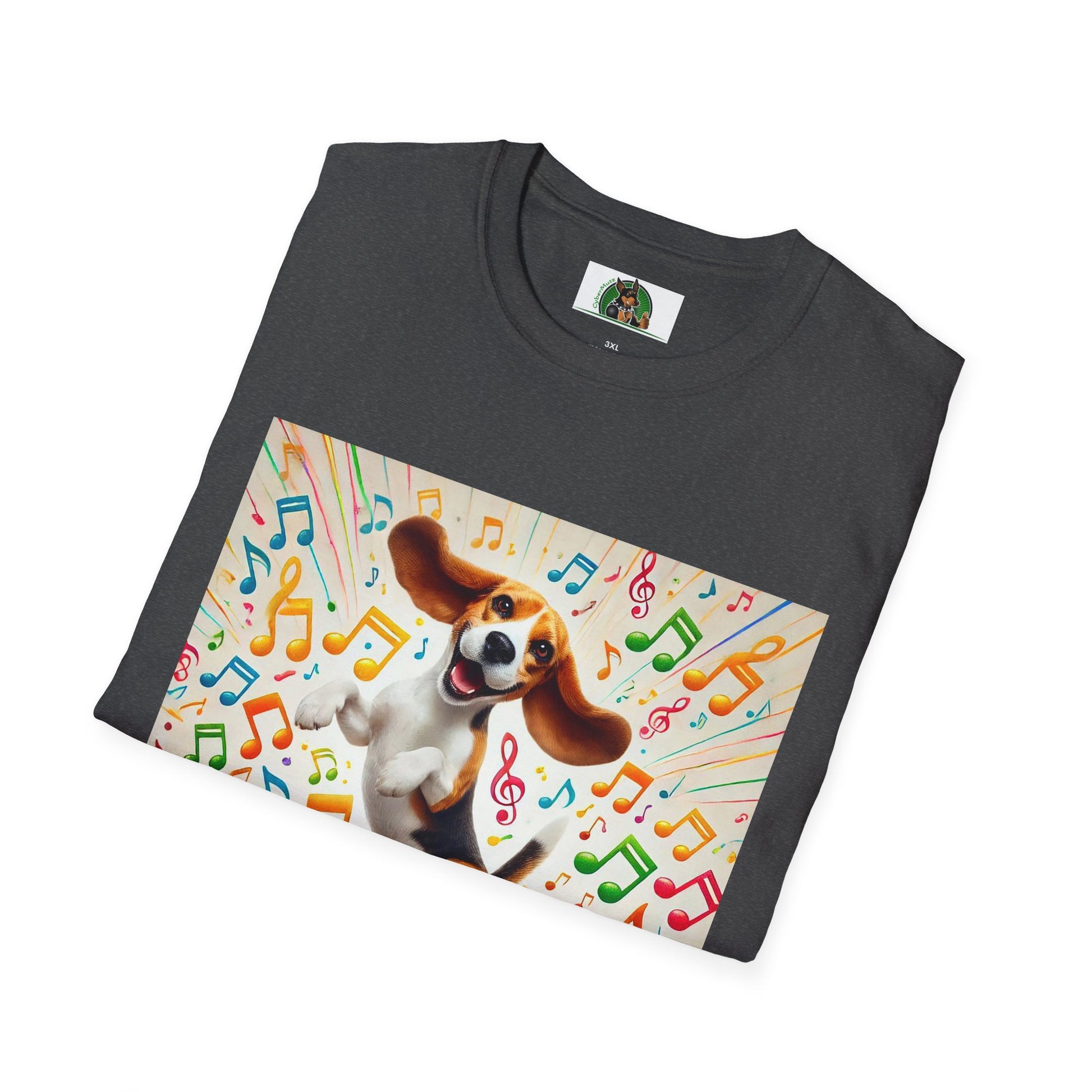 Beagle Dancing T-Shirt - Unisex Softstyle Tee T-Shirt Printify