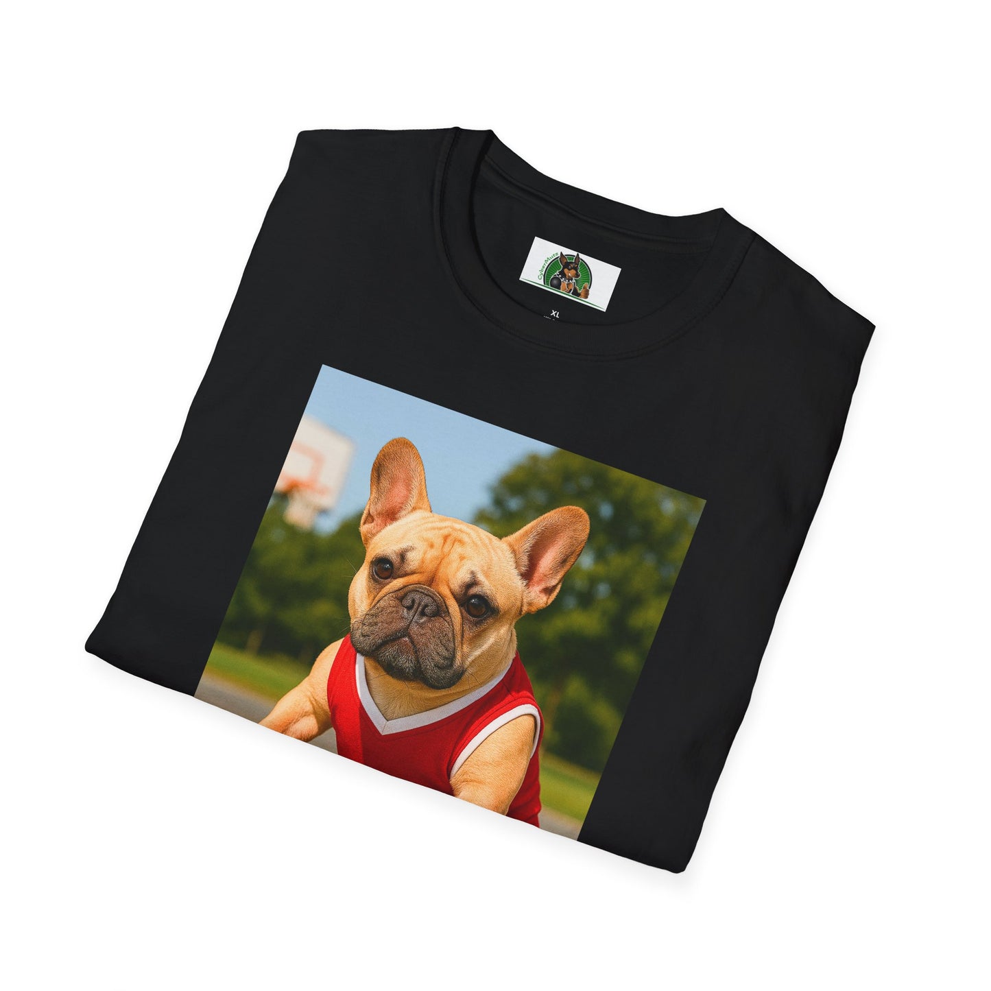 Sports Basketball French Bulldog Tee T-Shirt Printify
